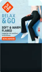 nur die Flared Leggings mit warmem & weichem Innenfleece schwarz Gr. 44/46