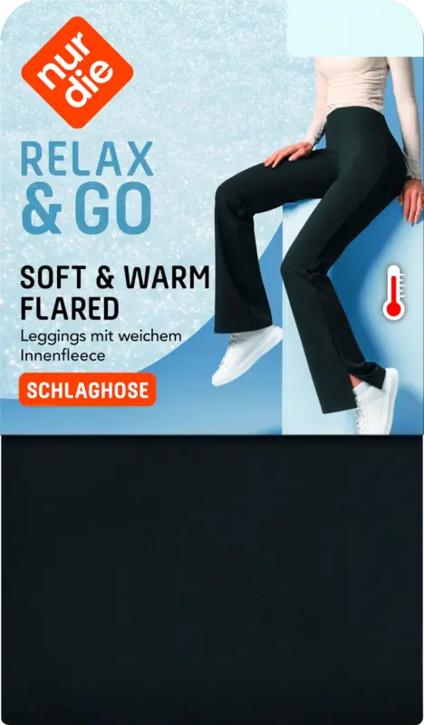 nur die Flared Leggings mit warmem & weichem Innenfleece schwarz Gr. 44/46