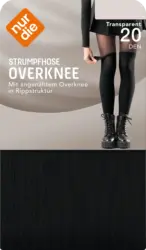 nur die Strumpfhose Overknee mit 2-in-1-Look schwarz Gr. 38/40, 20 DEN