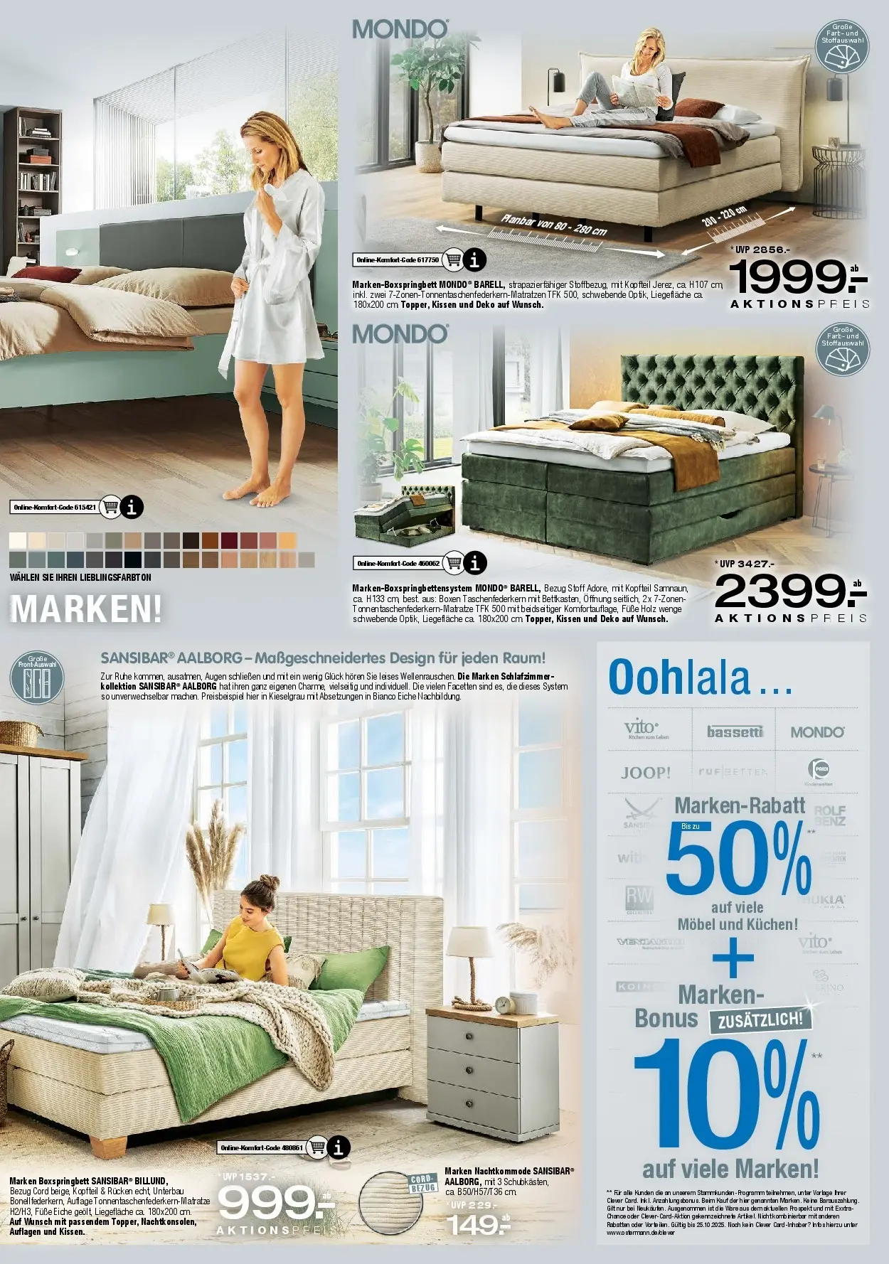 Ostermann - Möbel Ostermann: Neue Möbel wirken Wunder. (ab 10.10.2025) zum Blättern | Seite: 2 | Produkte: Kissen, Boxspringbett, Kuchen
