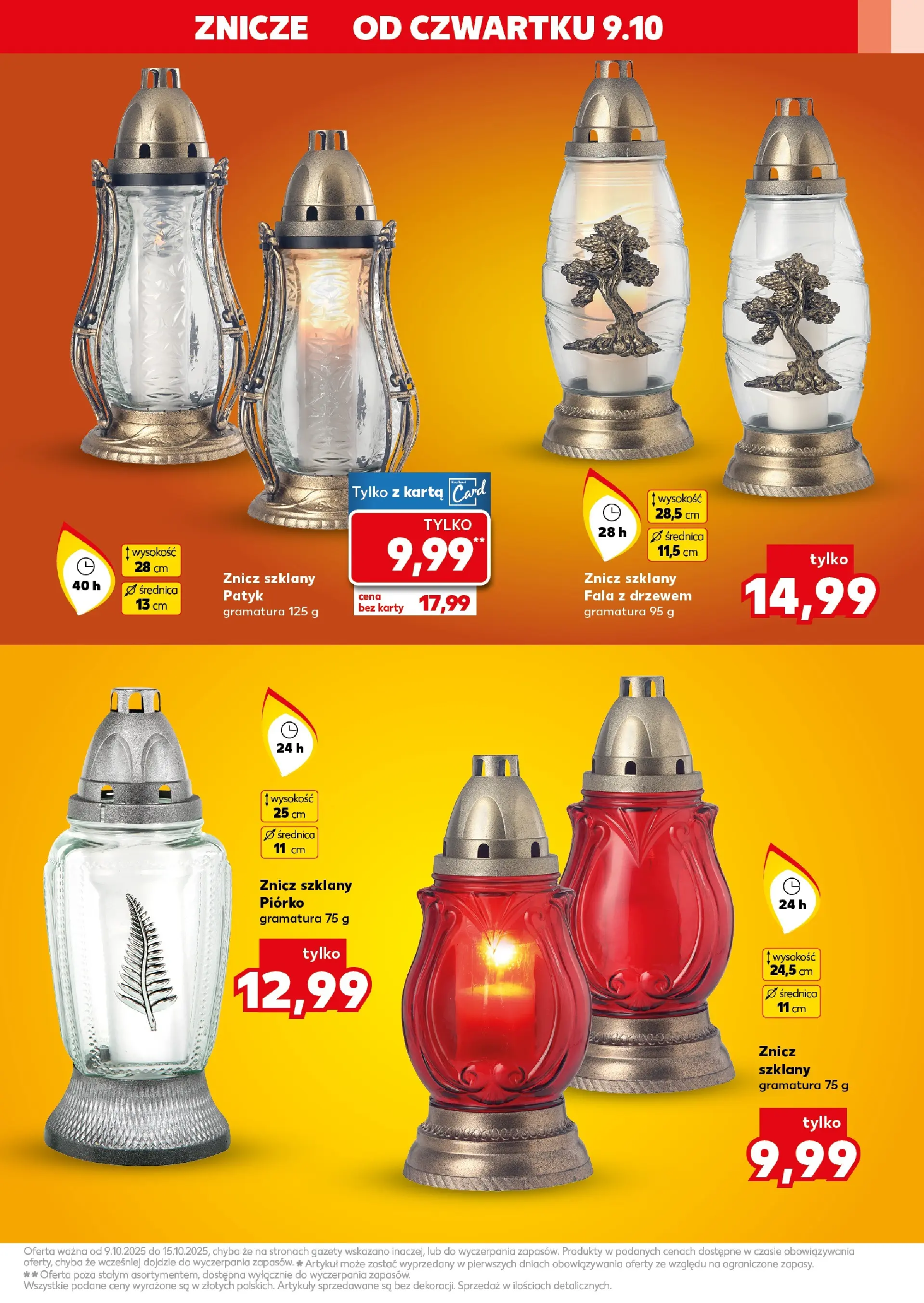 Kaufland gazetka - Znicze od 09.10.2025 - od jutra PDF | Strona: 5 | Produkty: Karta, Znicze