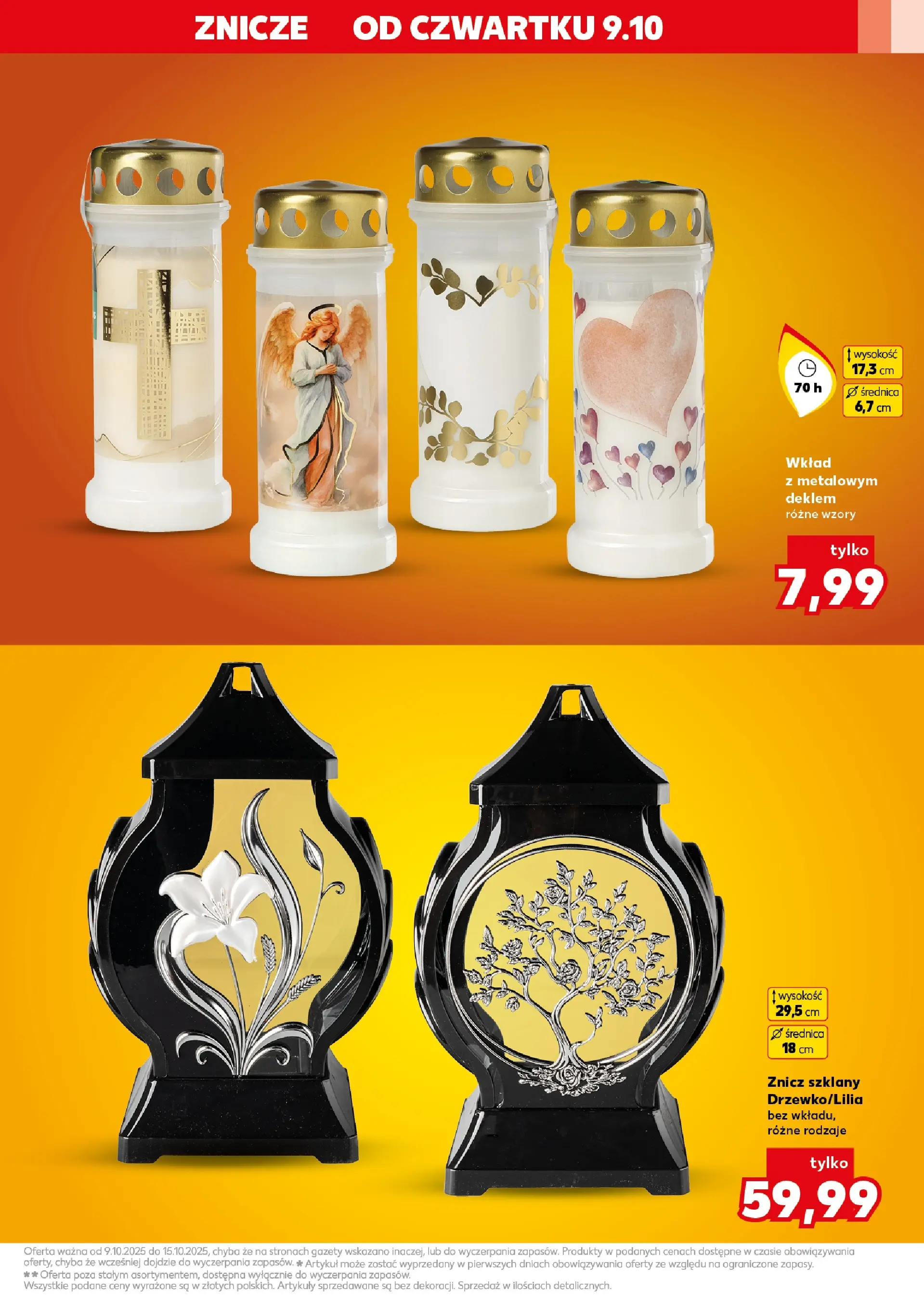 Kaufland gazetka - Znicze od 09.10.2025 - od jutra PDF | Strona: 9 | Produkty: Znicze
