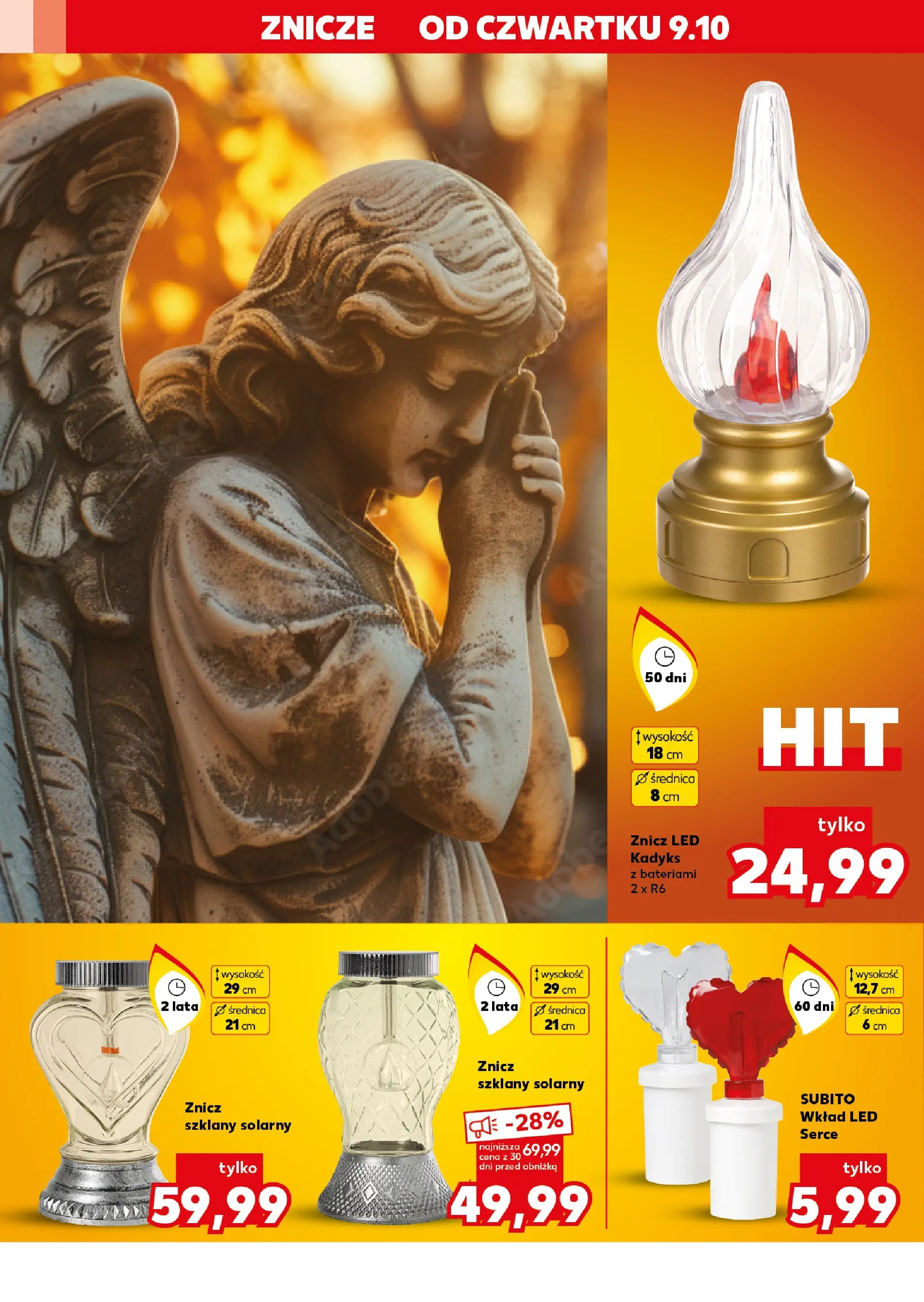 Kaufland gazetka - Znicze od 09.10.2025 - od jutra PDF | Strona: 10 | Produkty: Znicz LED, Znicze
