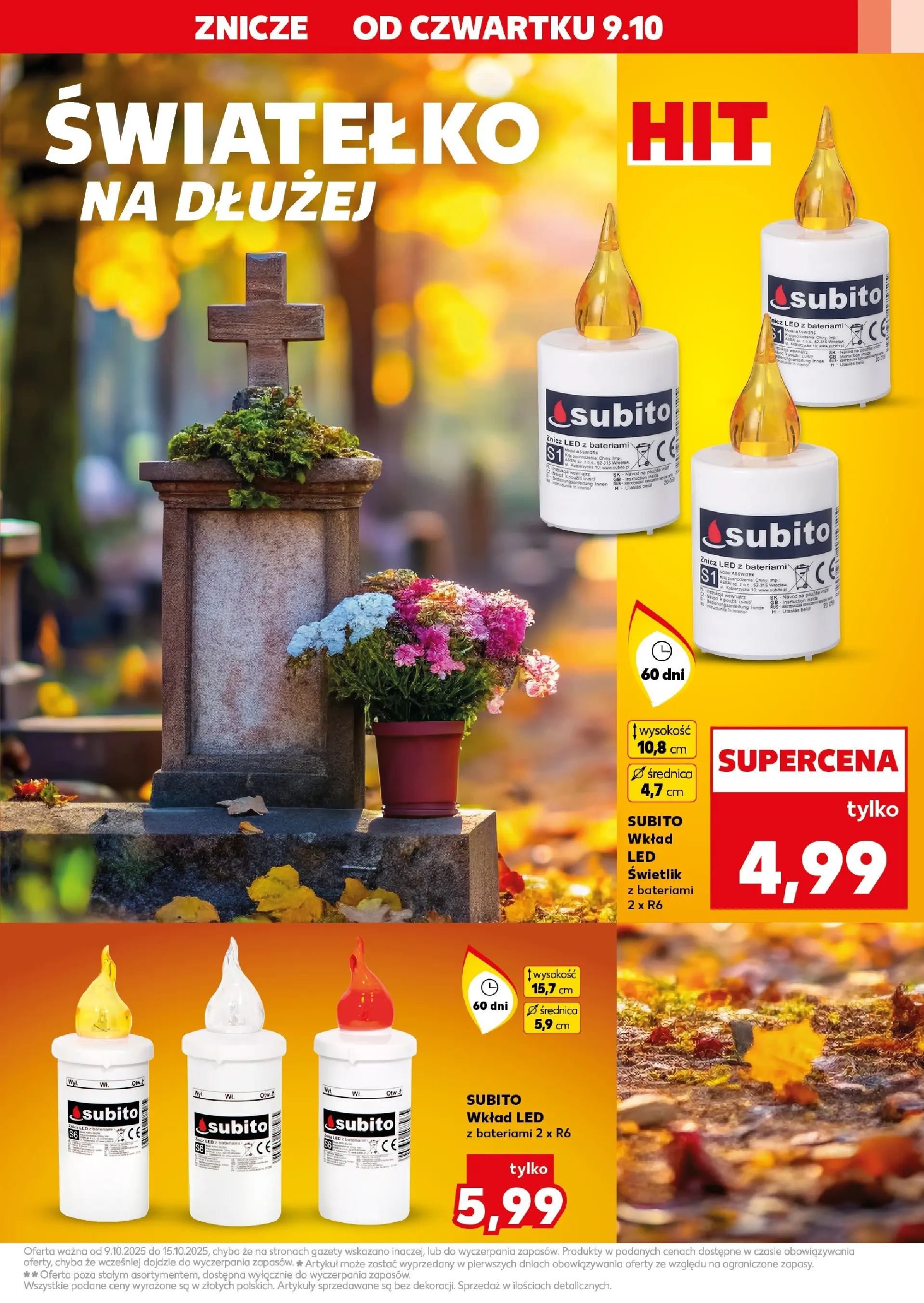 Kaufland gazetka - Znicze od 09.10.2025 - od jutra PDF | Strona: 11 | Produkty: Znicz LED, Znicze