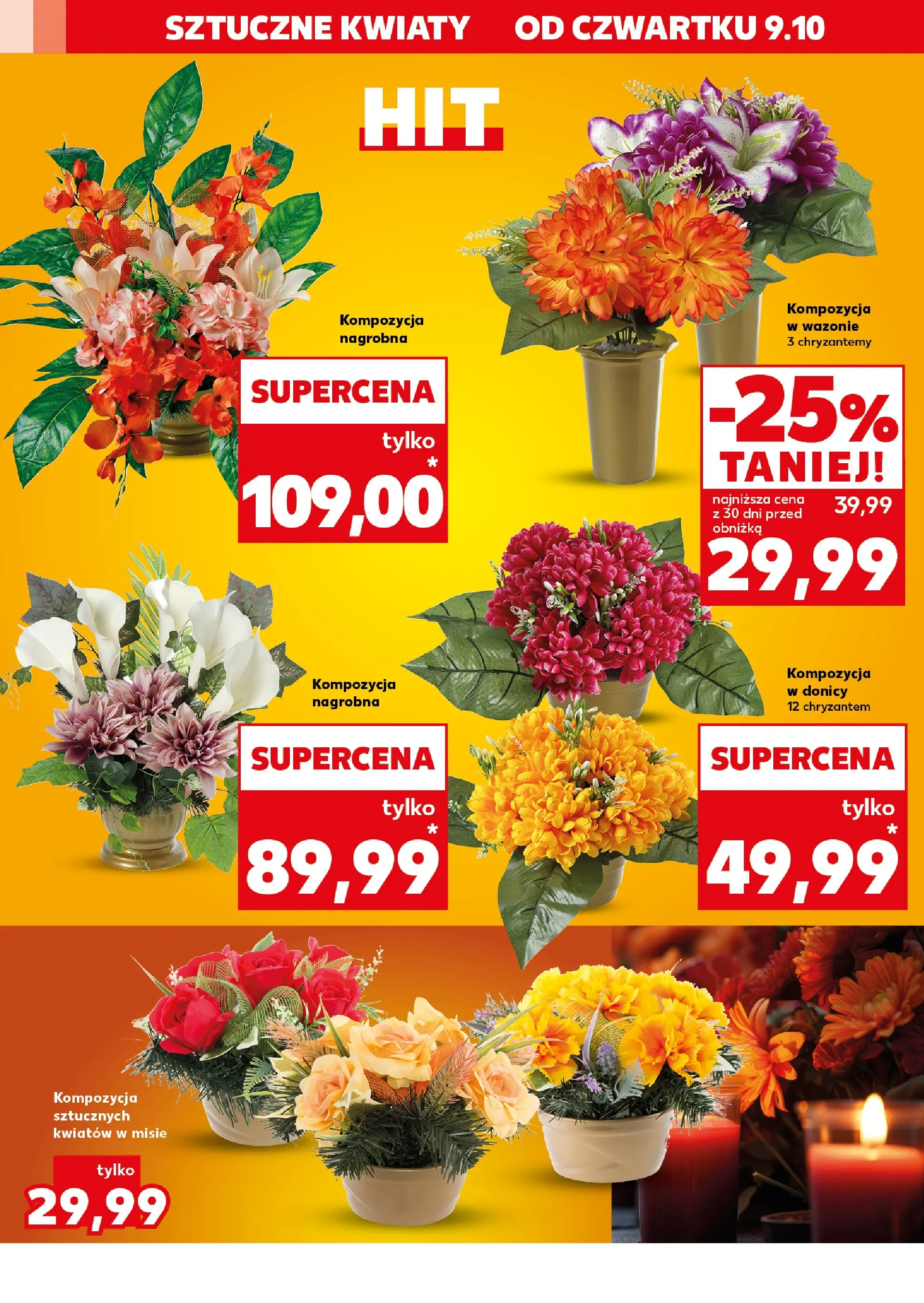 Kaufland gazetka - Znicze od 09.10.2025 - od jutra PDF | Strona: 14 | Produkty: Chryzantemy, Kwiaty