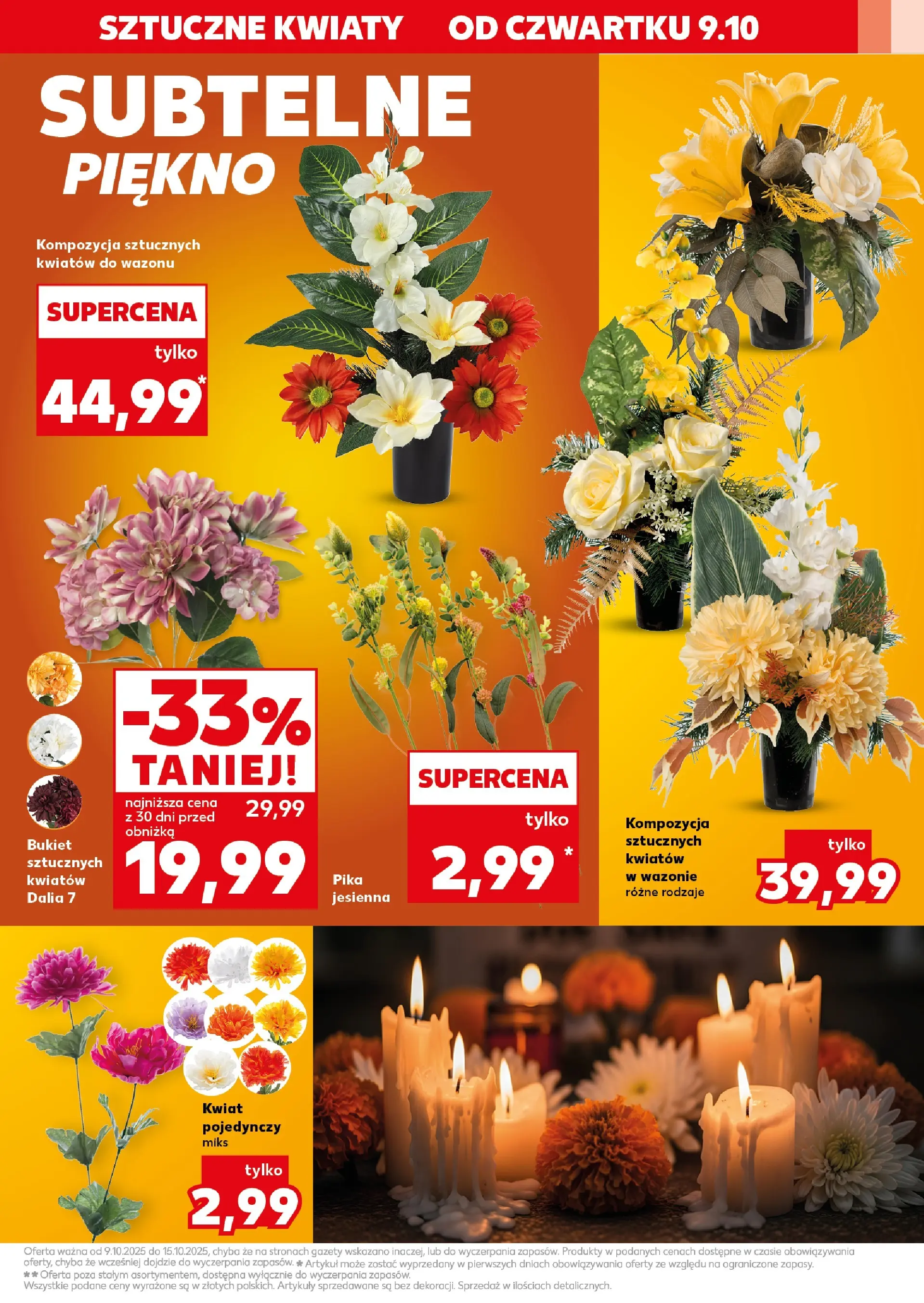 Kaufland gazetka - Znicze od 09.10.2025 - od jutra PDF | Strona: 15 | Produkty: Kwiaty
