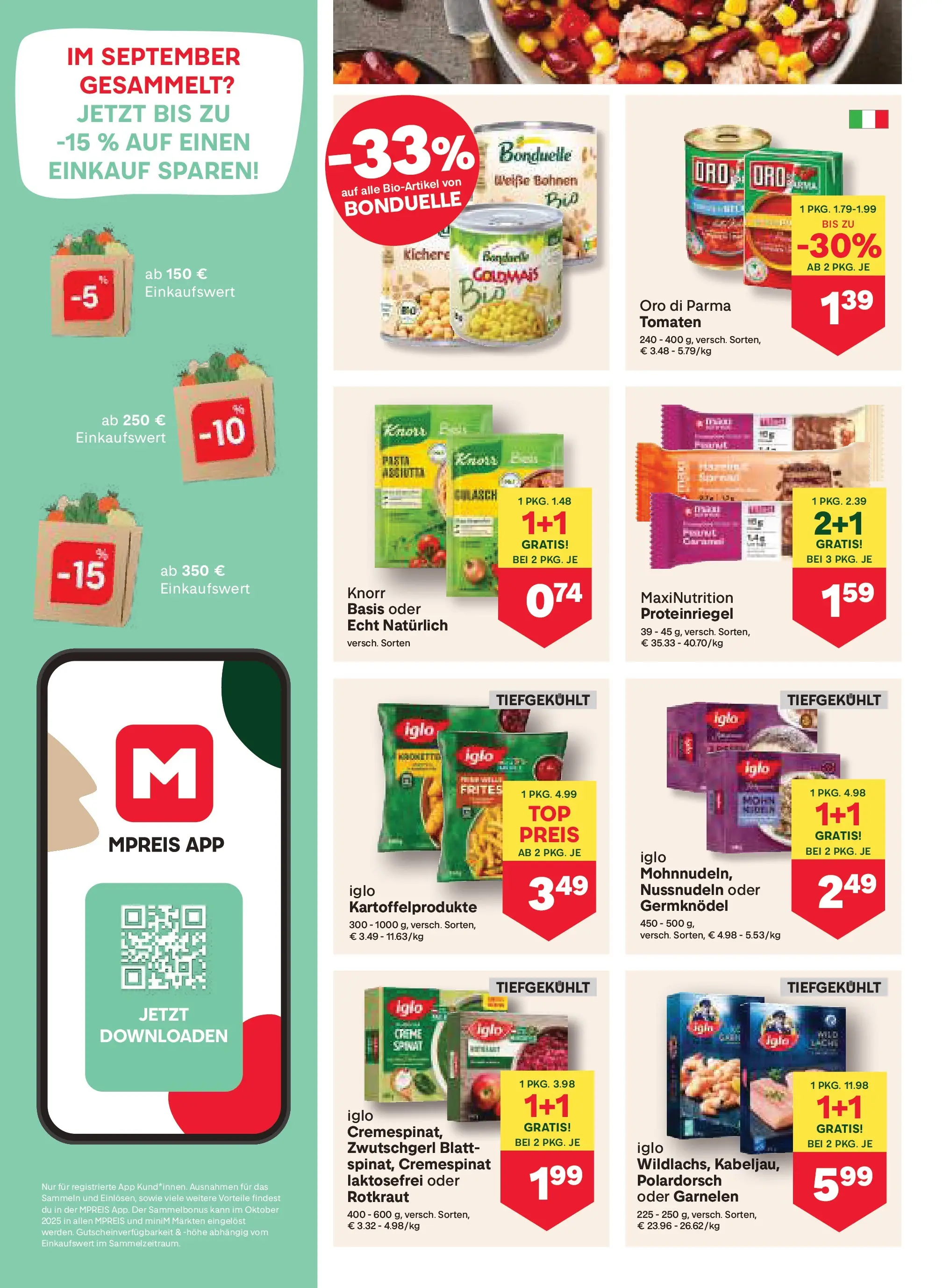 MPREIS Velden von 16.10.2025 - Aktuelle Angebote | Seite: 8 | Produkte: Pasta, Creme, Tomaten