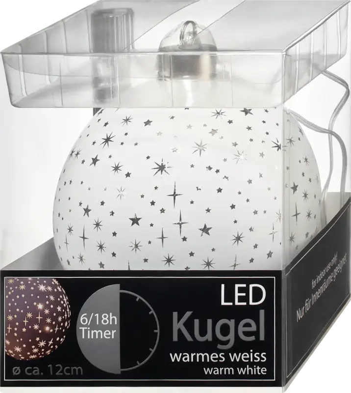 Dekorieren & Einrichten LED-Kugel Sternenglanz zum Hängen (12 cm), warm-weiß