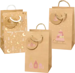 Profissimo Mini-Geschenktaschen, cozy winter/Schlitten/Stadt, NK veredelt, hoch