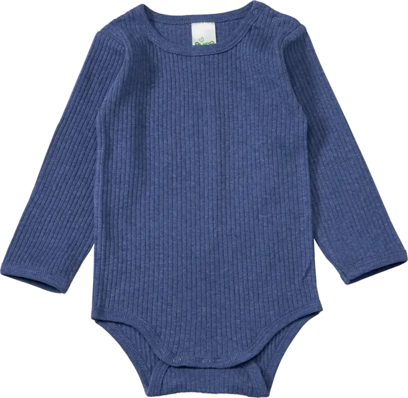 ALANA Body Langarm mit Ripp-Struktur, blau, Gr. 98/104