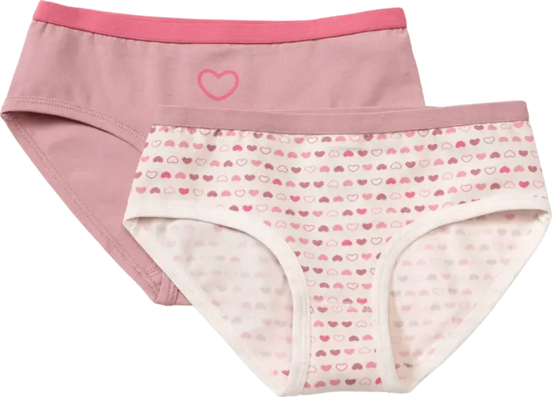 ALANA Slips mit Herz-Muster, rosa + weiß, Gr. 98/104