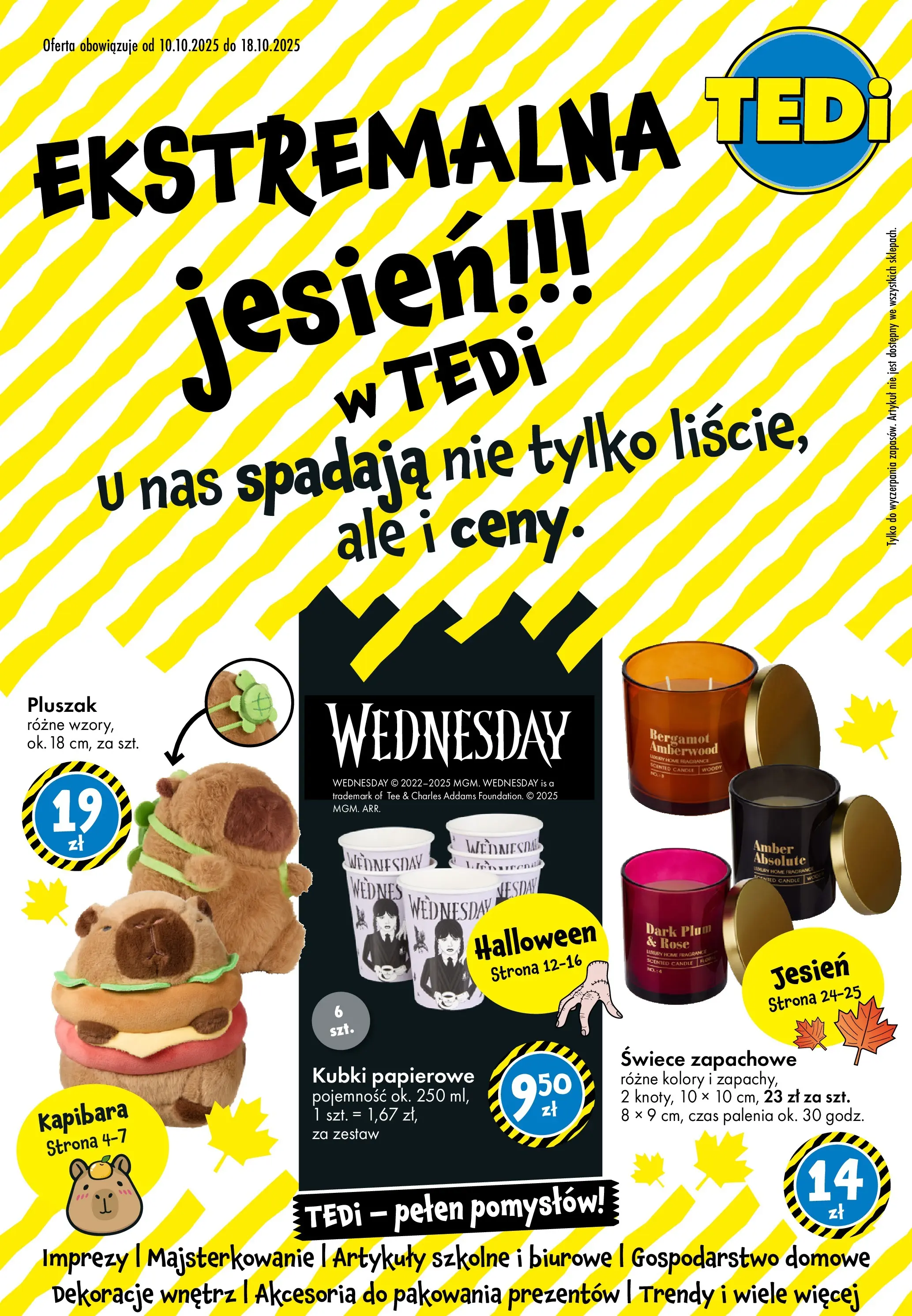 TEDi Gazetka od (10.10.2025 - 18.10.2025) | Strona: 1 | Produkty: Artykuły szkolne, Świece