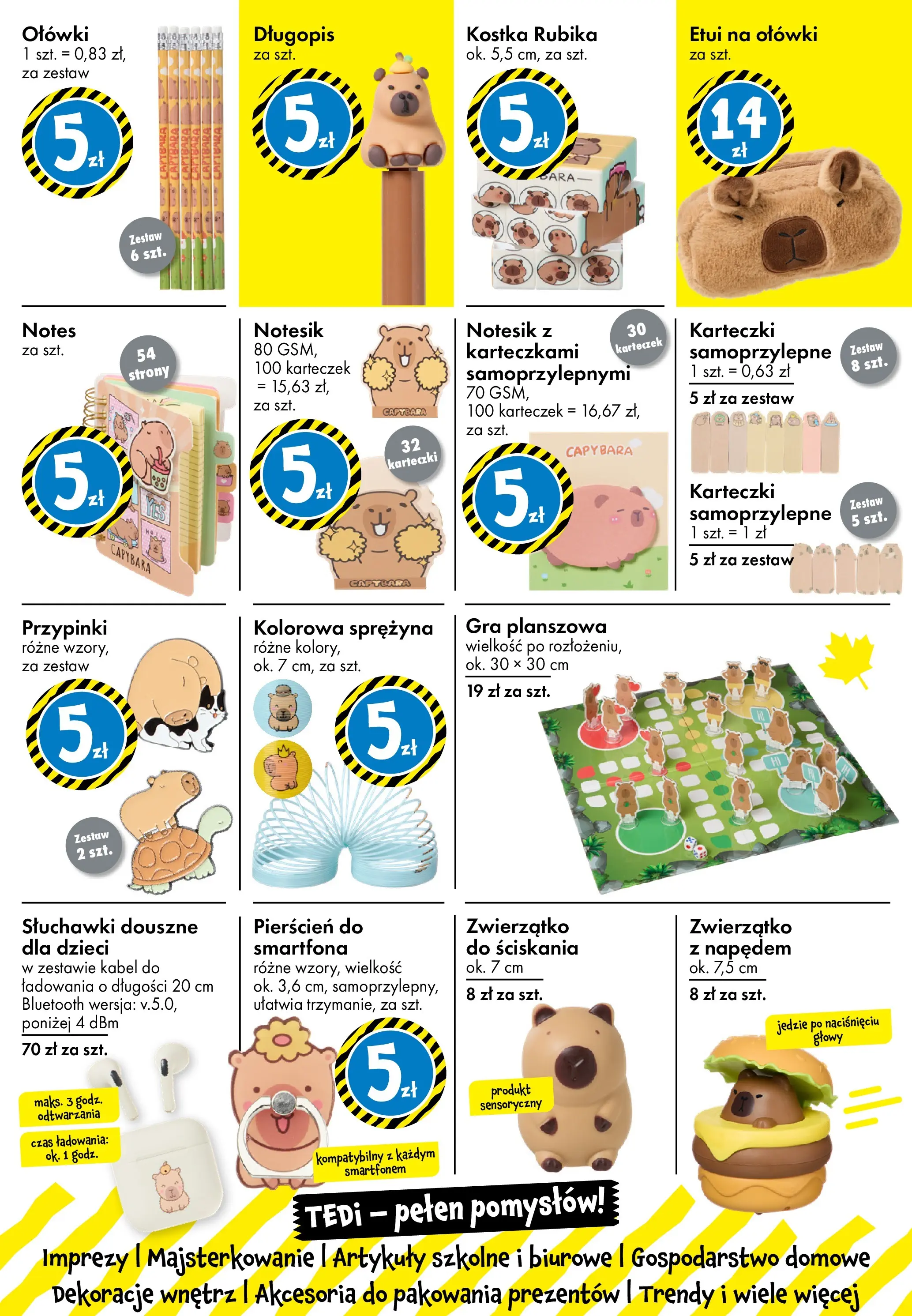 TEDi Gazetka od (10.10.2025 - 18.10.2025) | Strona: 5 | Produkty: Słuchawki, Kabel, Gra, Artykuły szkolne