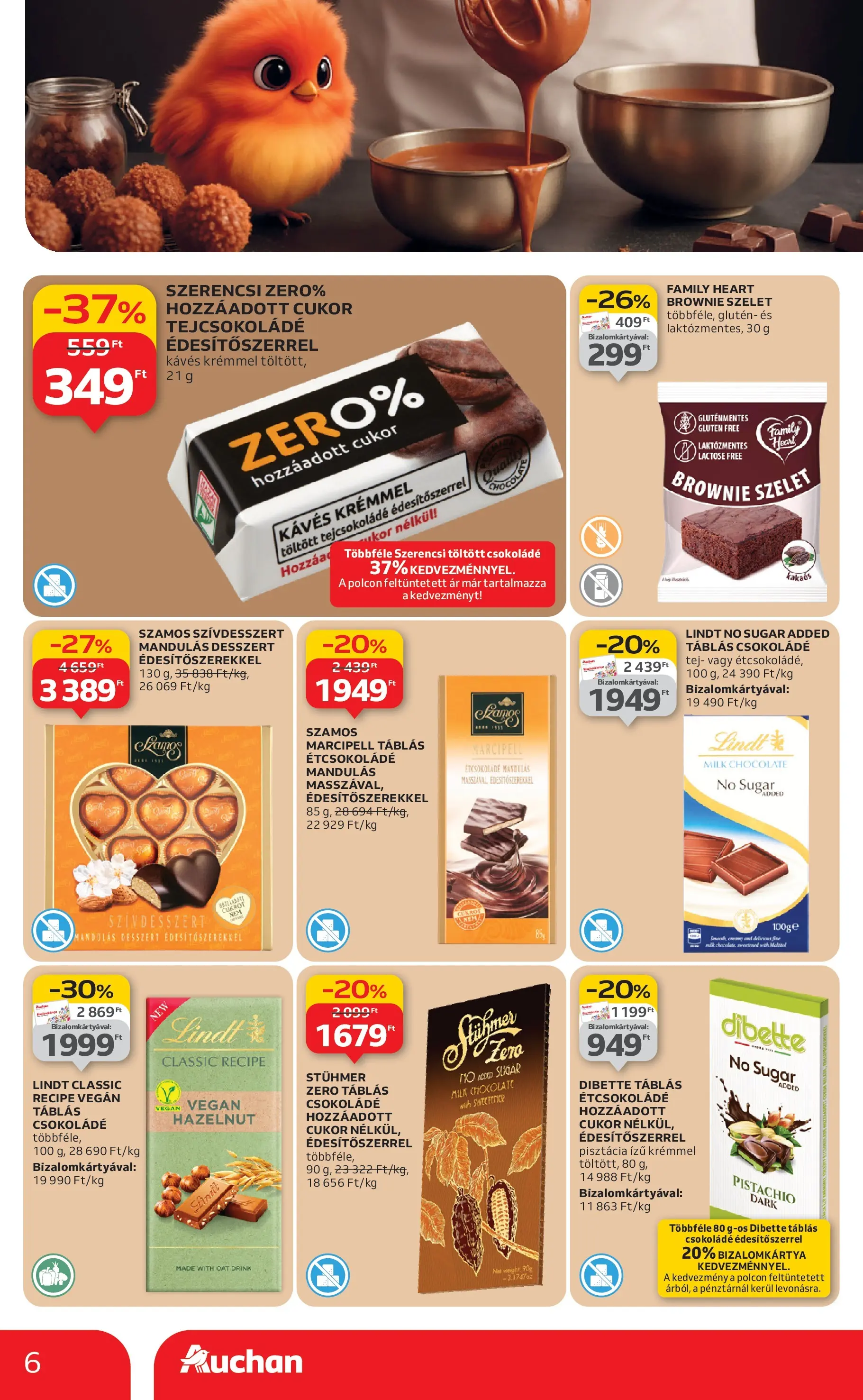 Auchan Akciós újság Szeged - 2025.10.09. -tól/töl > akció, lapozható szórólap 🛍️ | Oldal: 6 | Termékek: Pisztácia, Étcsokoládé, Csokoládé, Vegán