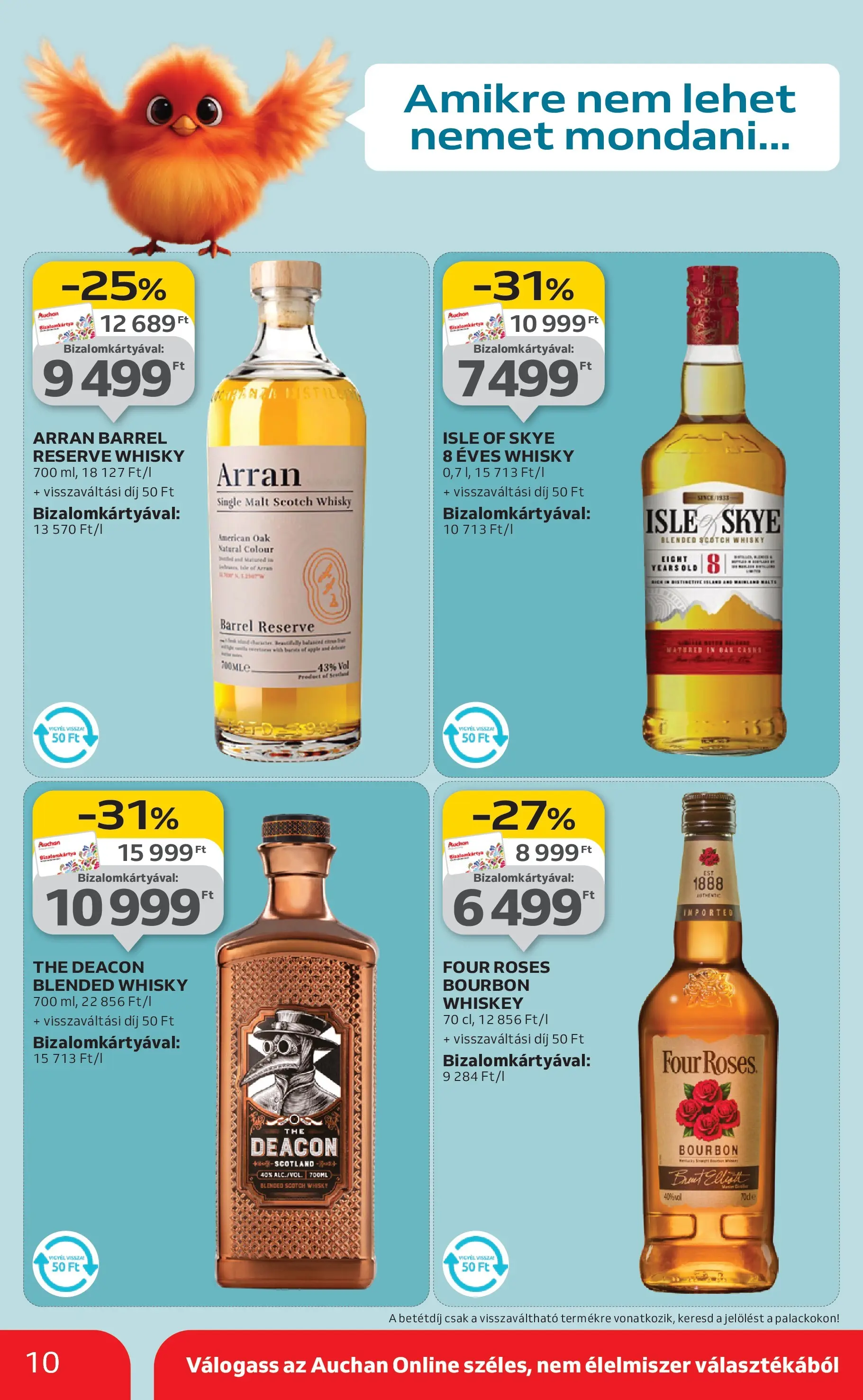 Auchan Akciós újság Szeged - 2025.10.09. -tól/töl > akció, lapozható szórólap 🛍️ | Oldal: 10 | Termékek: Whiskey, Bourbon, Whisky
