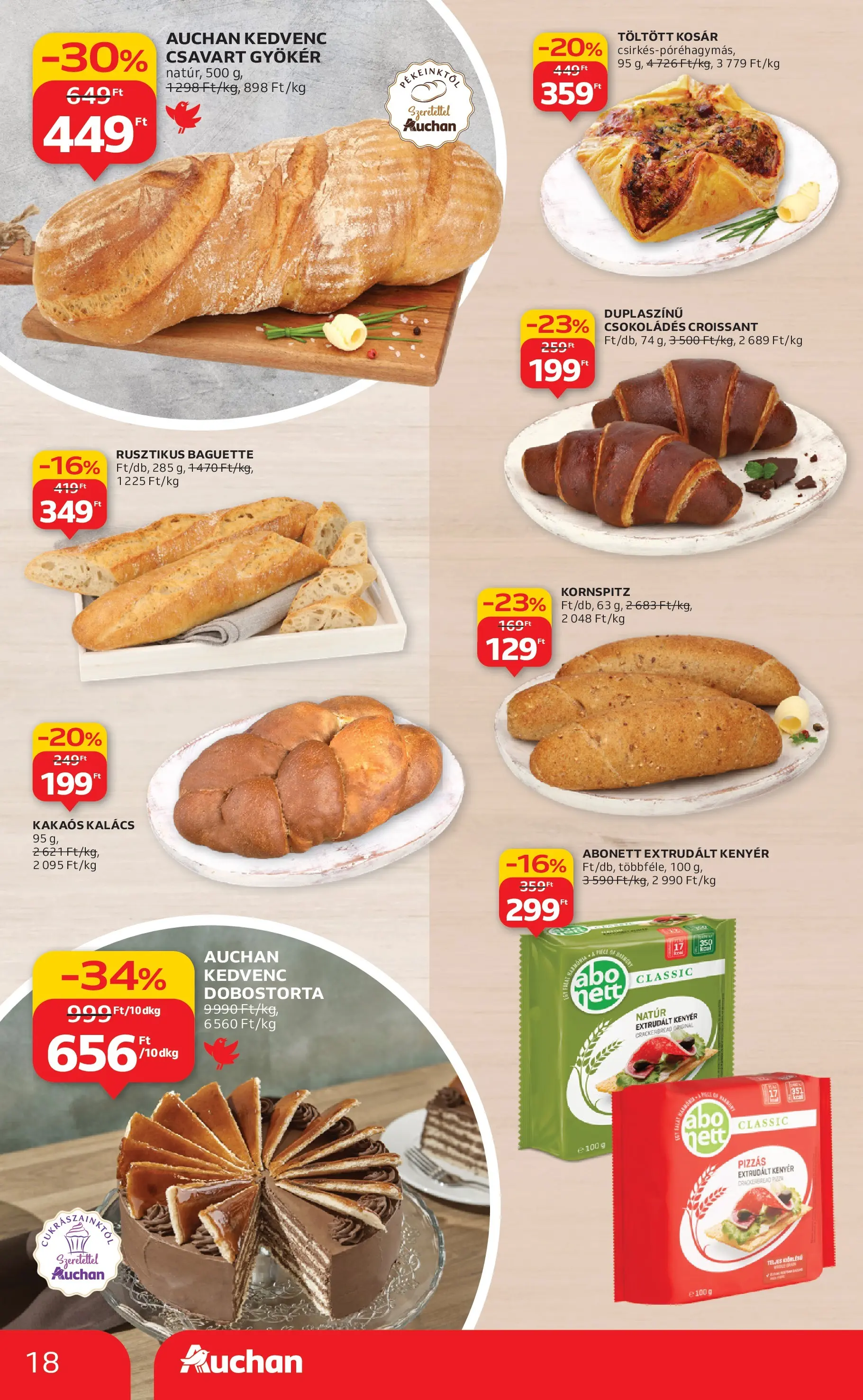 Auchan Akciós újság Szeged - 2025.10.09. -tól/töl > akció, lapozható szórólap 🛍️ | Oldal: 18 | Termékek: Croissant, Kosár, Kenyér, Pizza
