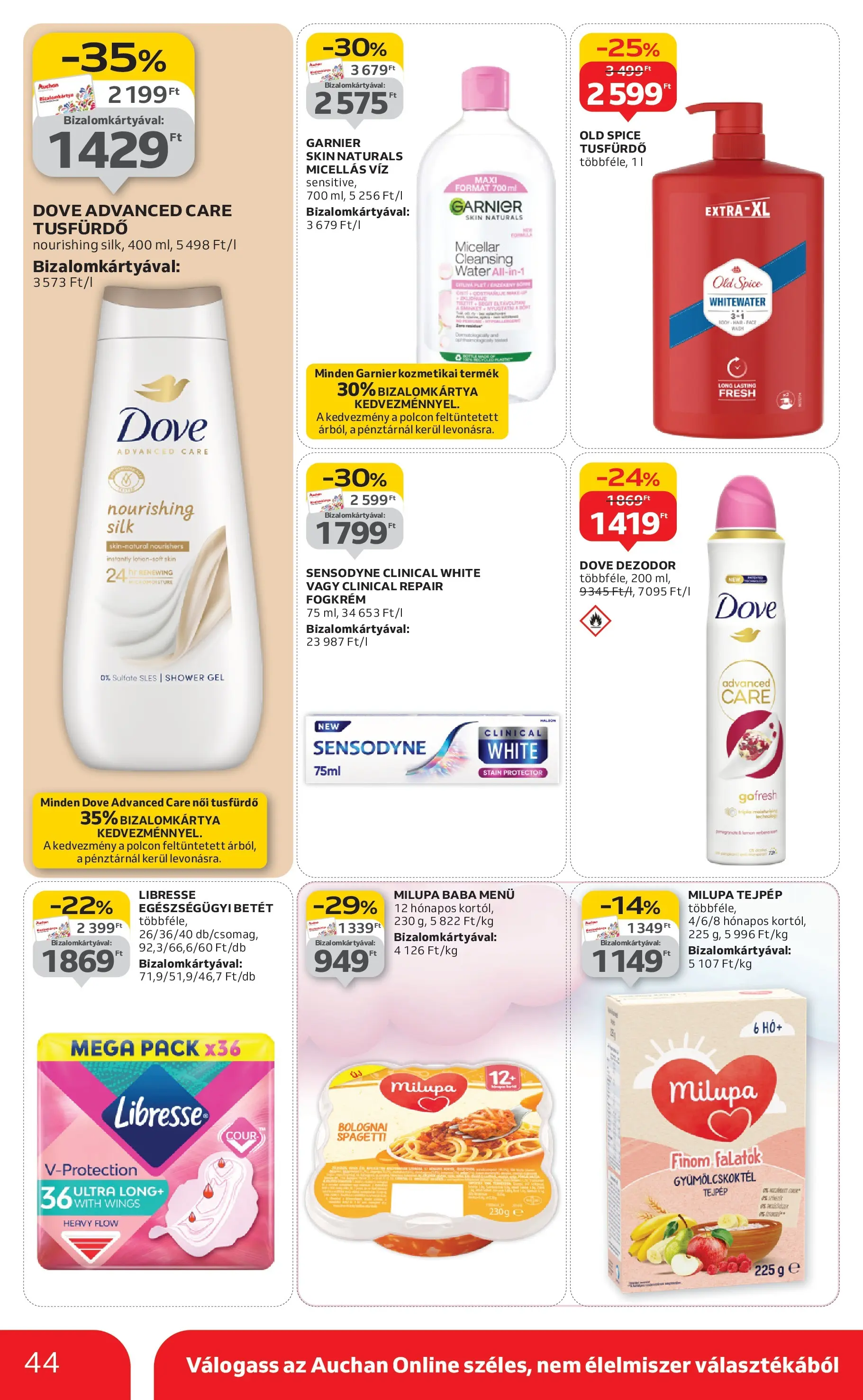 Auchan Akciós újság Szeged - 2025.10.09. -tól/töl > akció, lapozható szórólap 🛍️ | Oldal: 44 | Termékek: Old spice, Micellás víz, Dezodor, Fogkrém