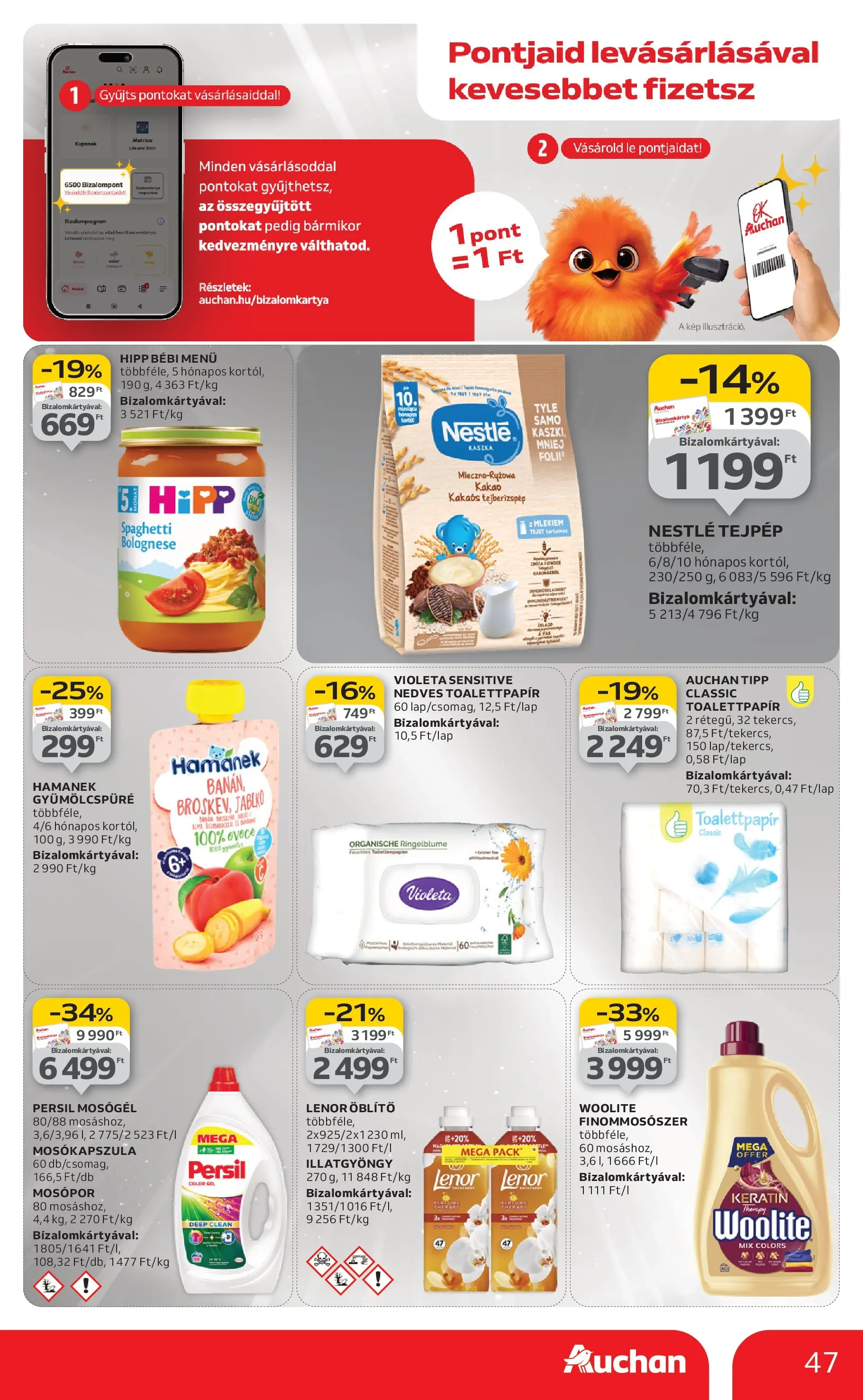 Auchan Akciós újság Szeged - 2025.10.09. -tól/töl > akció, lapozható szórólap 🛍️ | Oldal: 47 | Termékek: Persil, Mosógél, Öblítő, Mosópor