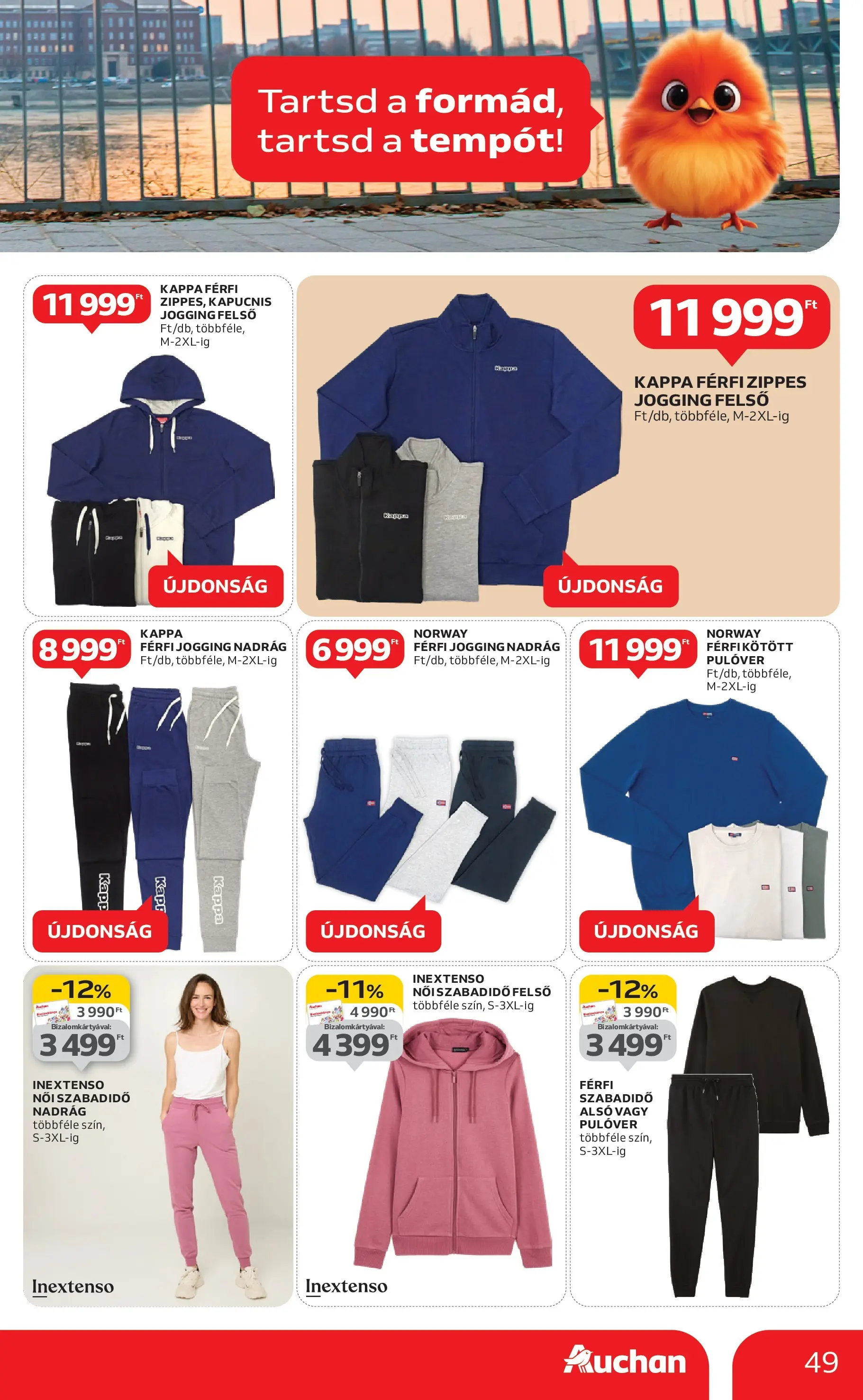 Auchan Akciós újság Szeged - 2025.10.09. -tól/töl > akció, lapozható szórólap 🛍️ | Oldal: 49 | Termékek: Pulóver, Nadrág