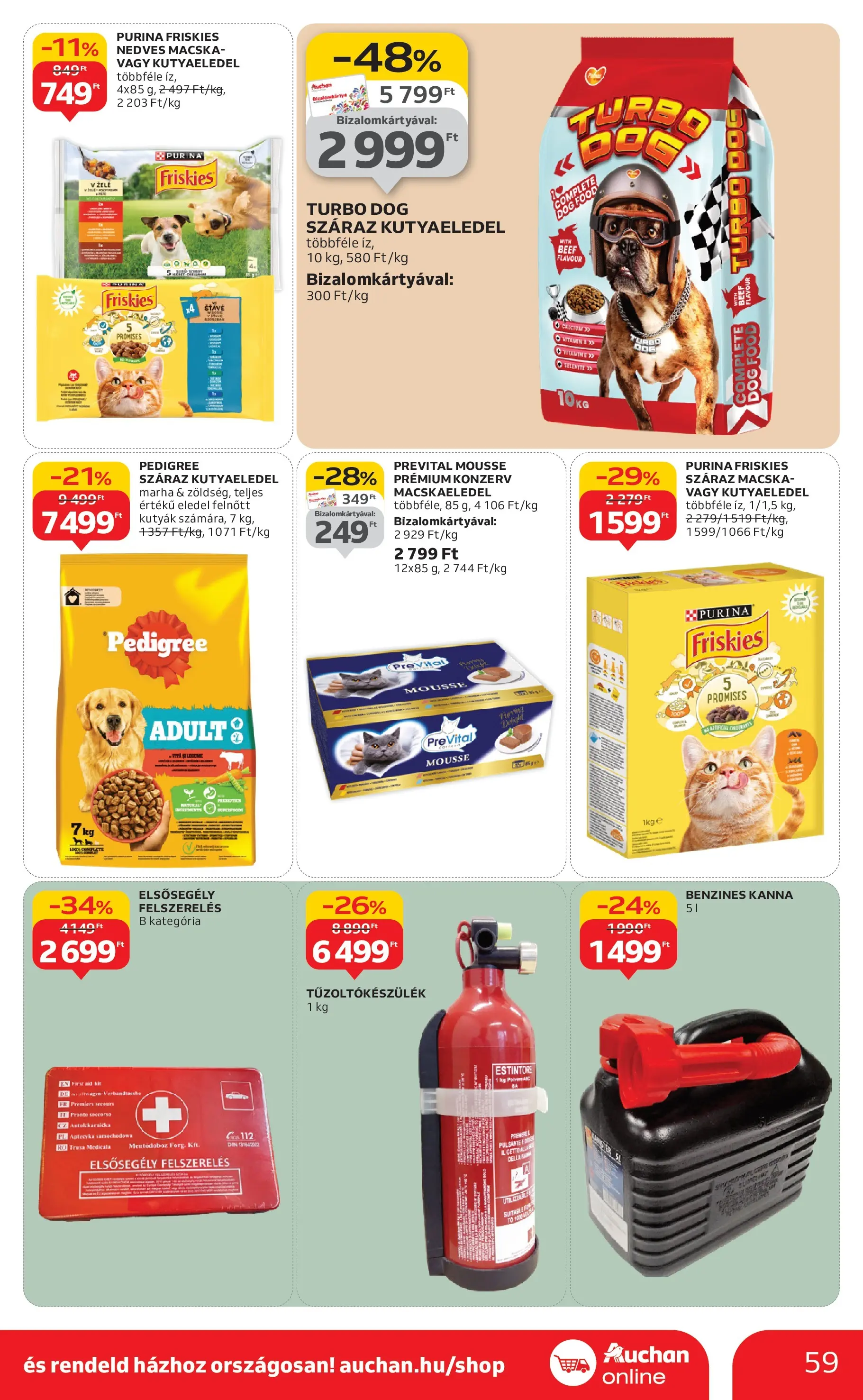 Auchan Akciós újság Szeged - 2025.10.09. -tól/töl > akció, lapozható szórólap 🛍️ | Oldal: 59 | Termékek: Macskaeledel, Kutyaeledel