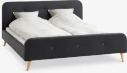 JYSK Рамка за легло KONGSBERG 160x200 сив текстил