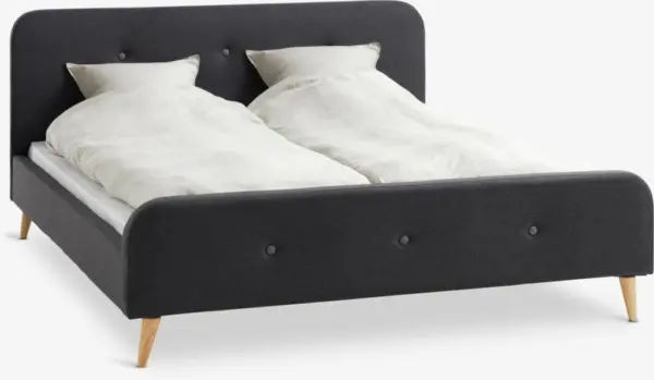 JYSK Рамка за легло KONGSBERG 160x200 сив текстил