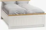 JYSK JYSK Рамка за легло MARKSKEL 160x200 бяла/цвят див натурален дъб - до 10-12-25