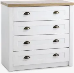 JYSK Comodă 4 sertare MARKSKEL alb/stejar sălbatic