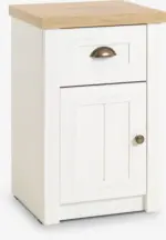 JYSK JYSK Нощно шкафче MARKSKEL бяло/цвят див натурален дъб - до 10-12-25