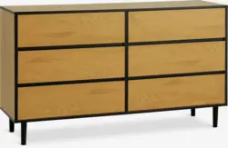 JYSK Comodă 3+3 sertare ODENSE stejar cald/negru