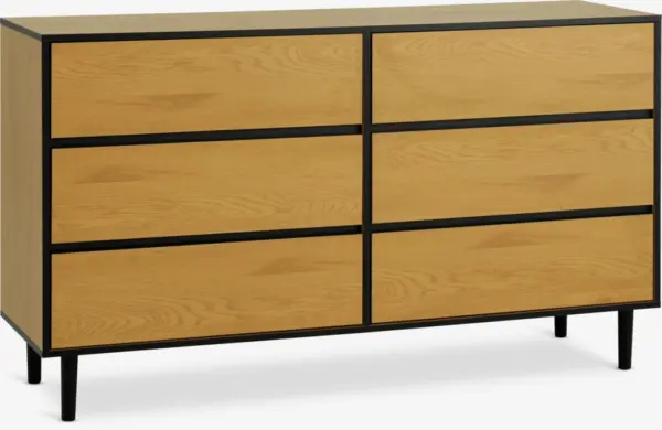 JYSK Comodă 3+3 sertare ODENSE stejar cald/negru