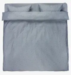 JYSK Lenjerie pat+cearșaf satinată GERD 200x220 albastră