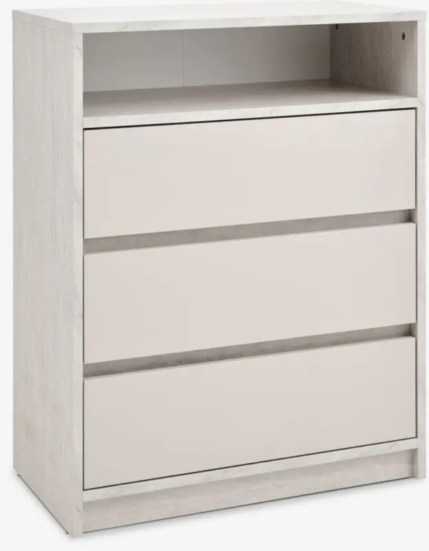 JYSK Comodă 3 sertare BILLUND aspect travertin/bej