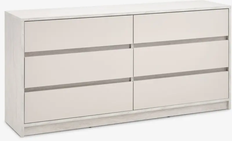 JYSK Comodă 3+3 sertare BILLUND aspect travertin/bej