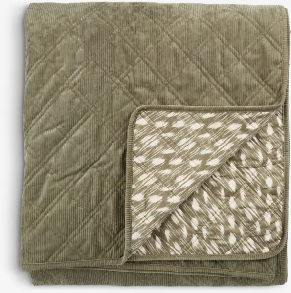 JYSK Кувертюра VILLMORELL 220x240 зелена/бяла