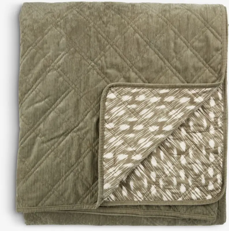 JYSK Кувертюра VILLMORELL 220x240 зелена/бяла