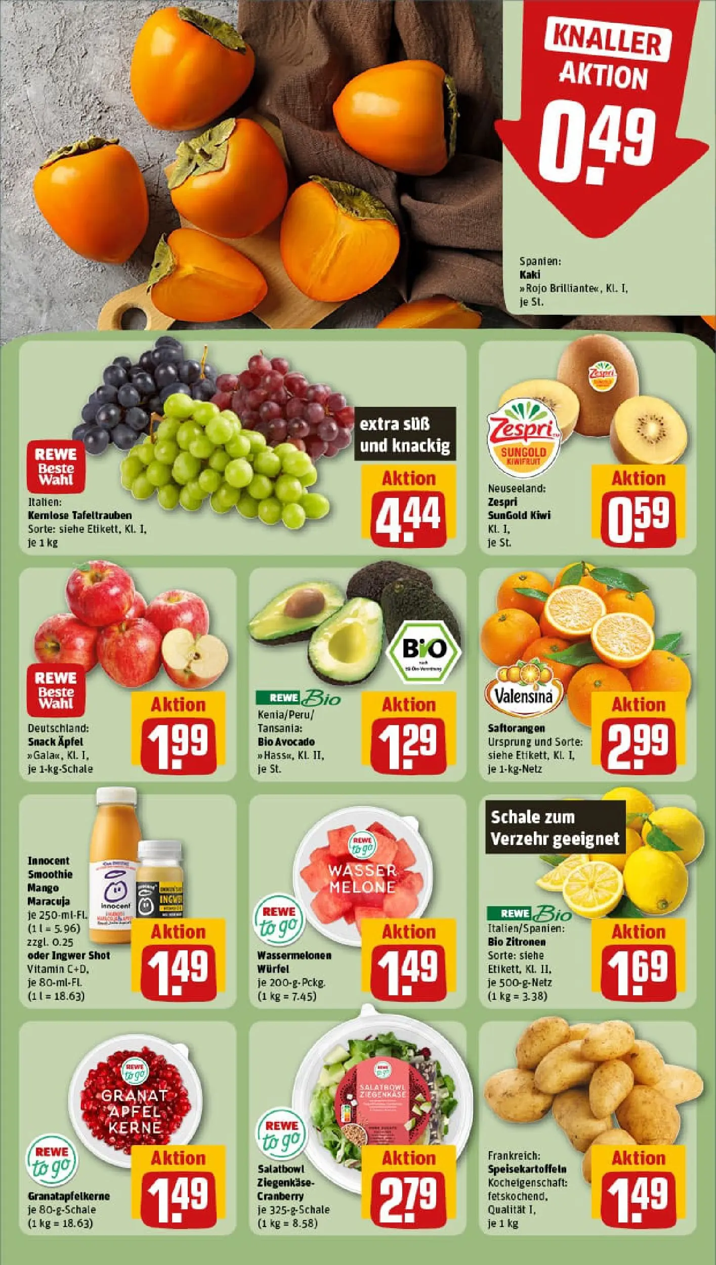 REWE Prospekt ab 13.10.2025 zum Blättern » Angebote | Seite: 6 | Produkte: Wasser, Mango, Kaki, Kiwi