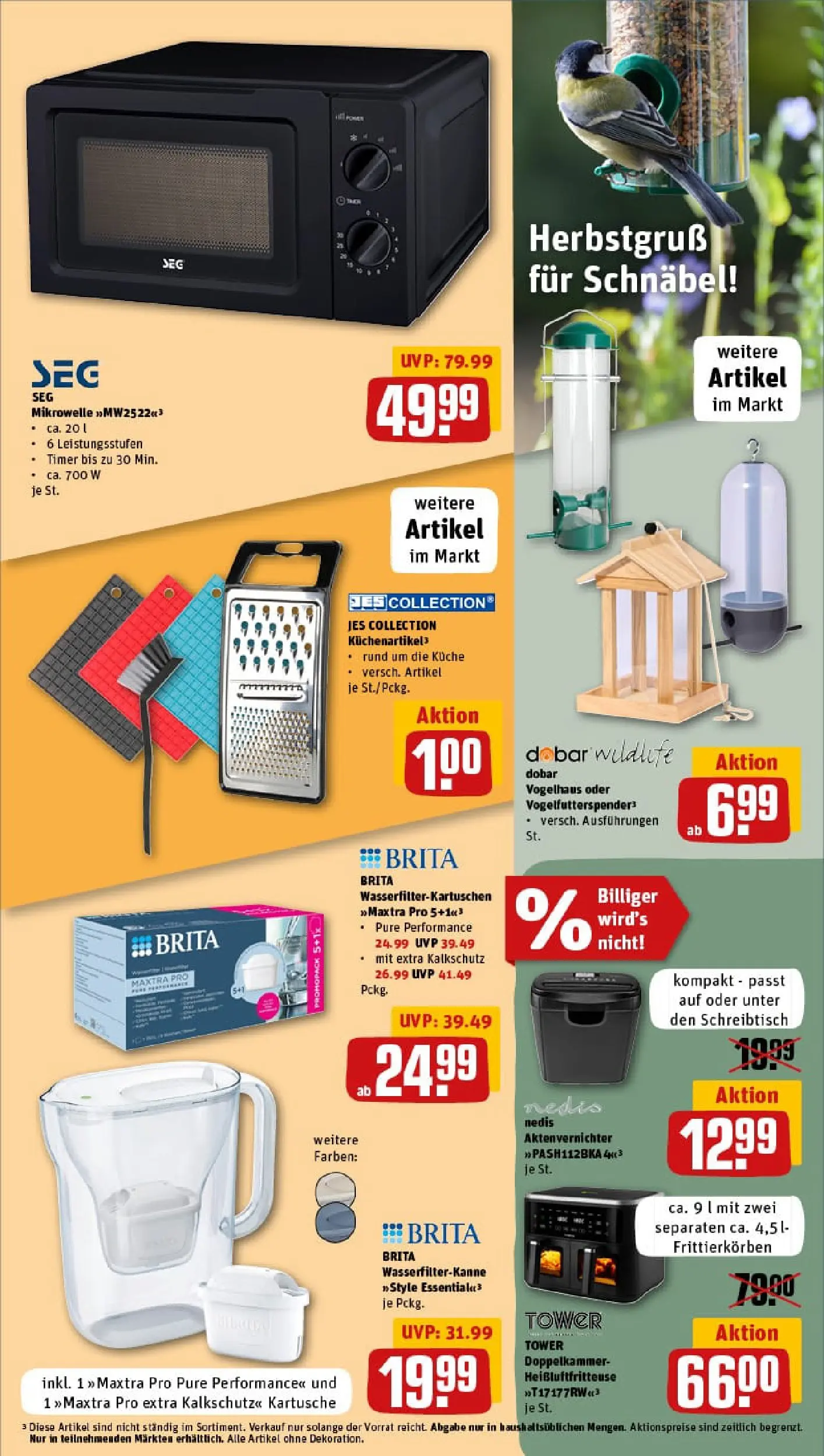 REWE Prospekt ab 13.10.2025 zum Blättern » Angebote | Seite: 31 | Produkte: Aktenvernichter, Mikrowelle, Küche, Heißluftfritteuse
