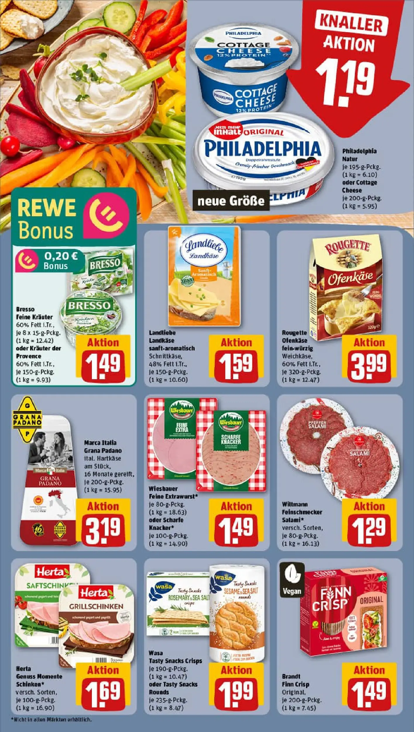 REWE Prospekt ab 13.10.2025 zum Blättern » Angebote | Seite: 10 | Produkte: Philadelphia, Rougette ofenkase, Bresso, Schinken