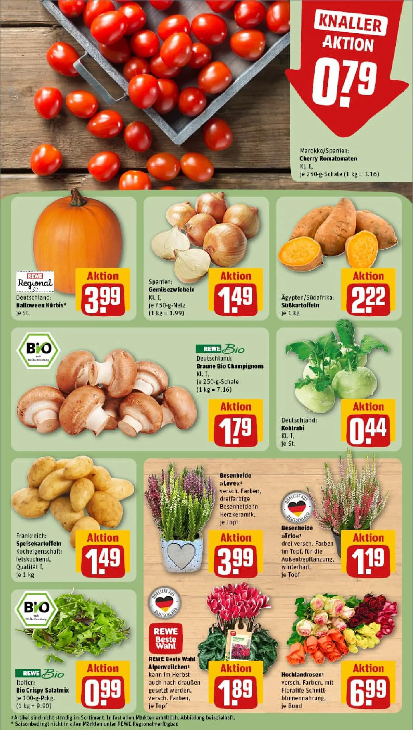 REWE Prospekt ab 13.10.2025 zum Blättern » Angebote | Seite: 7 | Produkte: Kohlrabi, Champignons