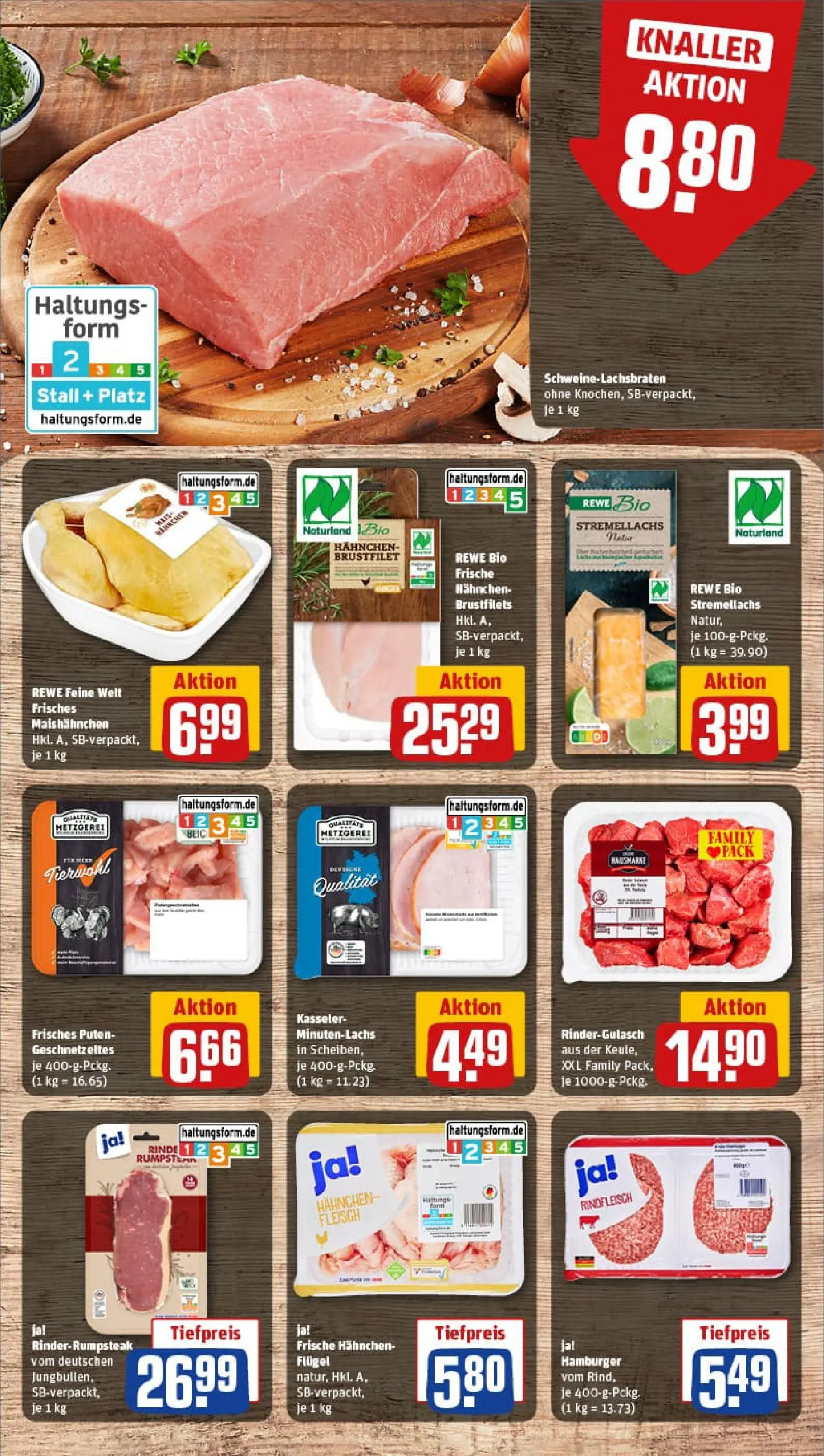 REWE Prospekt ab 13.10.2025 zum Blättern » Angebote | Seite: 8 | Produkte: Rumpsteak, Hahnchen, Rindfleisch, Steak