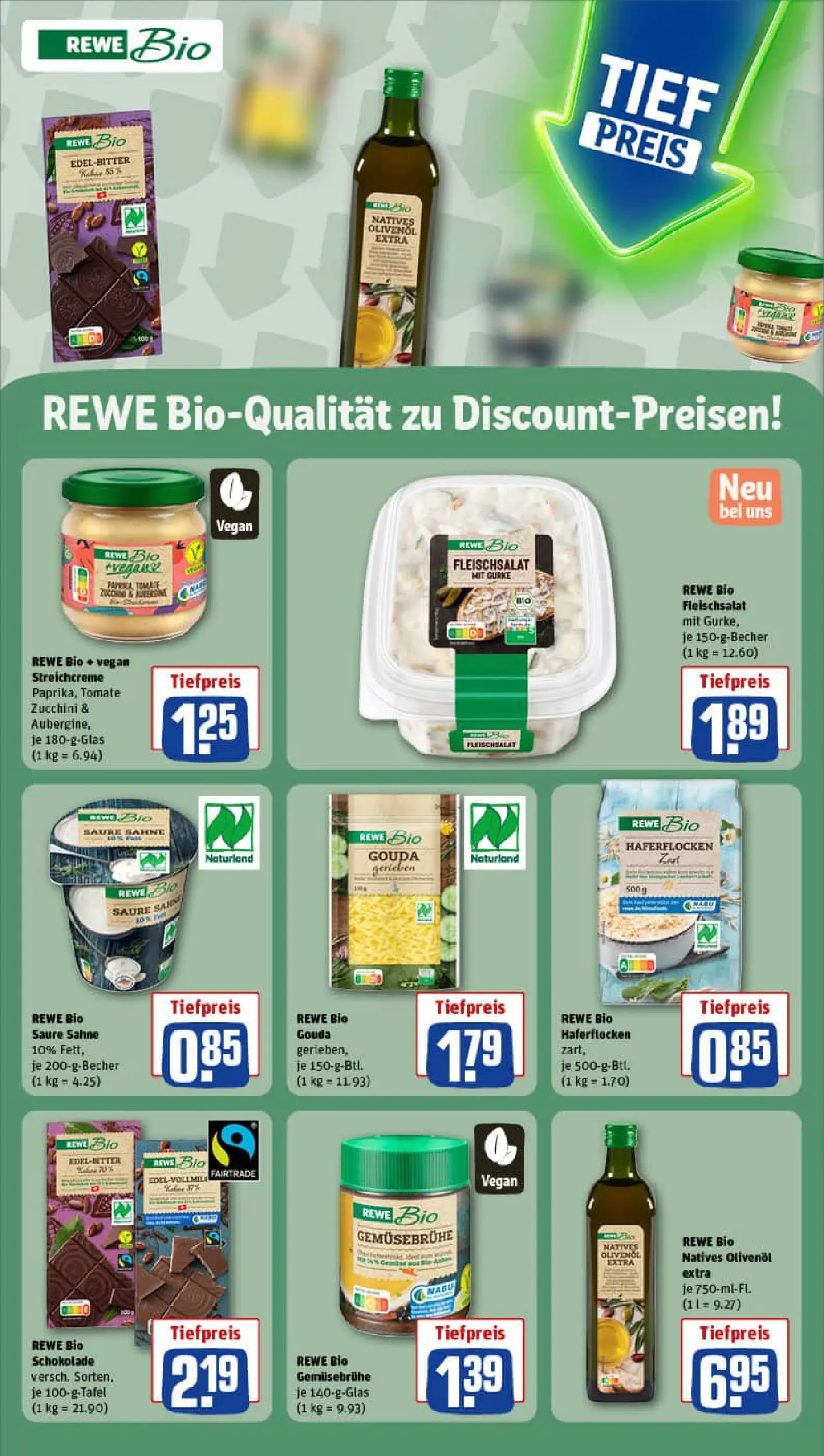REWE Prospekt ab 13.10.2025 zum Blättern » Angebote | Seite: 13 | Produkte: Schokolade, Gouda, Zucchini, Sahne