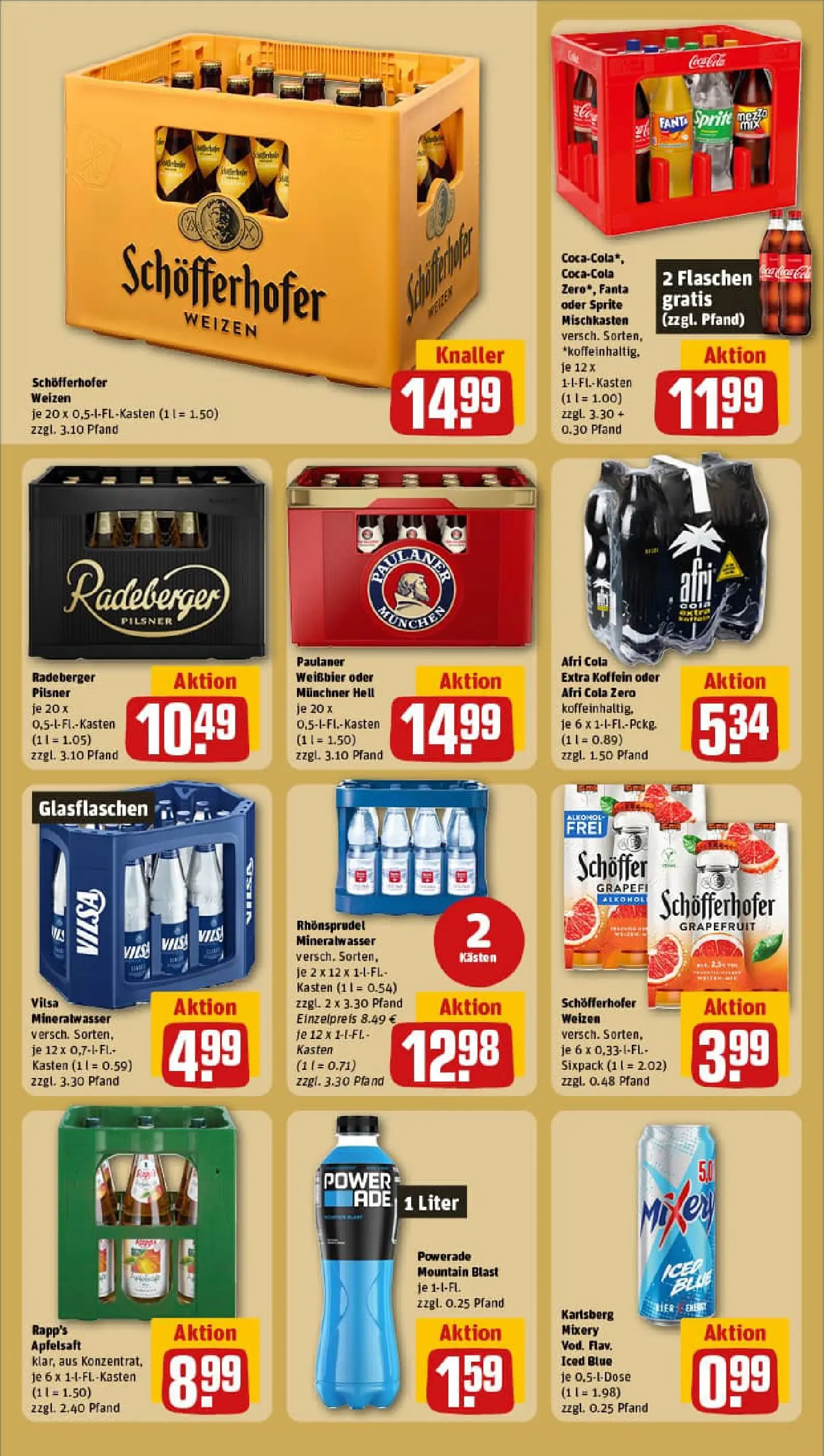 REWE Prospekt ab 13.10.2025 zum Blättern » Angebote | Seite: 14 | Produkte: Weißbier, Mineralwasser, Powerade, Vodka