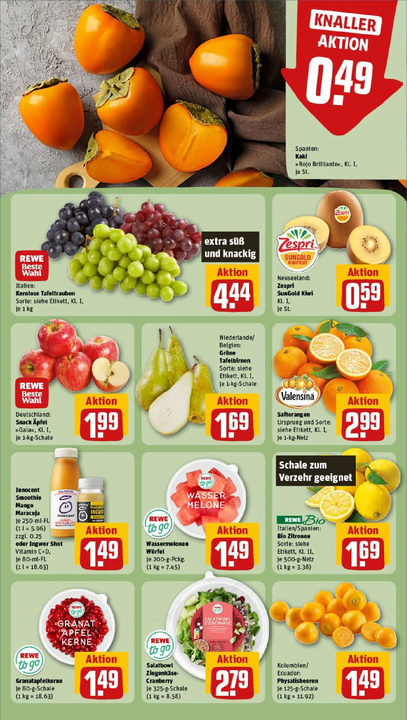 REWE Prospekt ab 13.10.2025 zum Blättern » Angebote | Seite: 6 | Produkte: Wasser, Mango, Kiwi, Zitronen