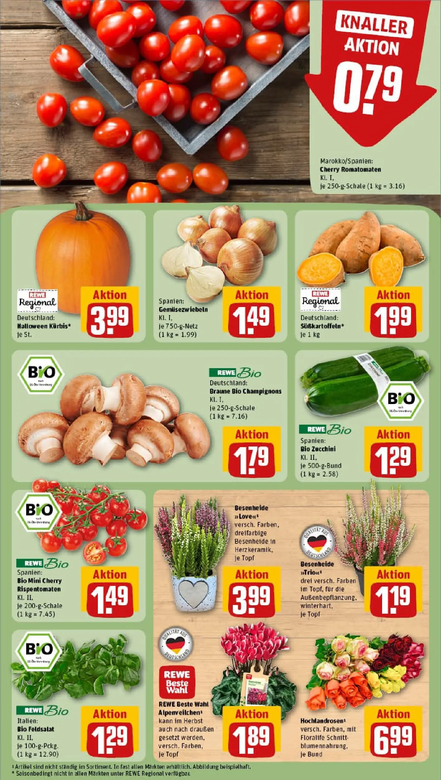 REWE Prospekt ab 13.10.2025 zum Blättern » Angebote | Seite: 7 | Produkte: Champignons, Zucchini