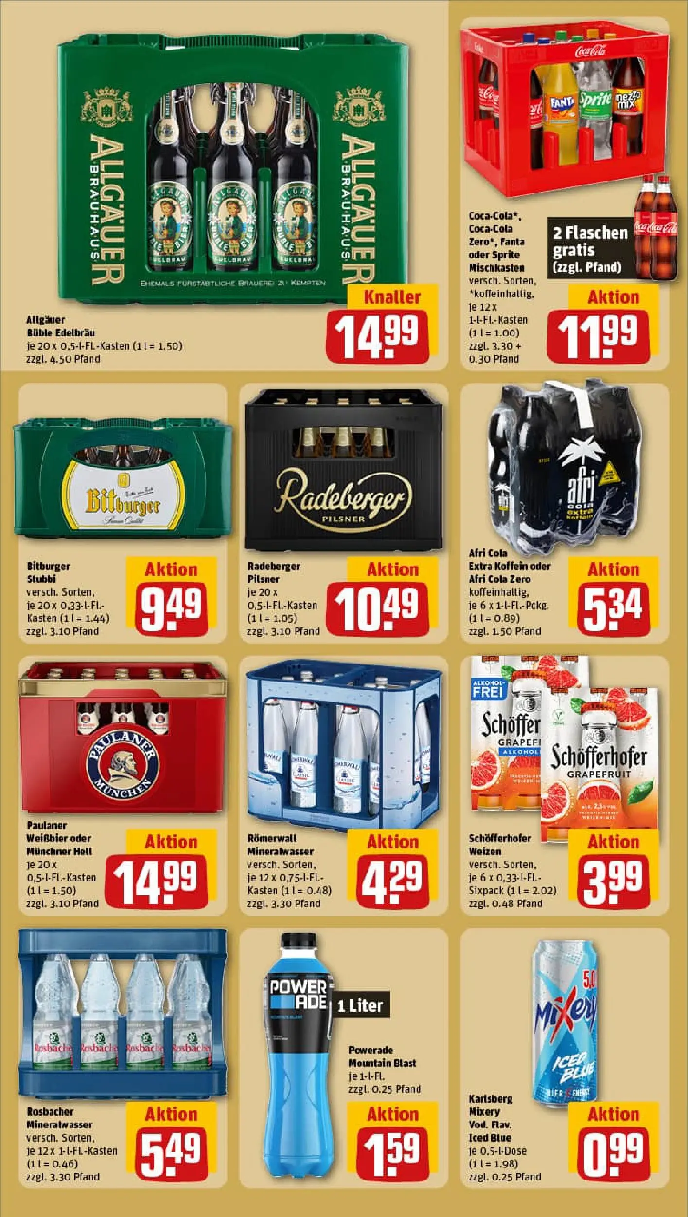 REWE Prospekt ab 13.10.2025 zum Blättern » Angebote | Seite: 14 | Produkte: Mineralwasser, Grapefruit, Mixery, Radeberger pilsner