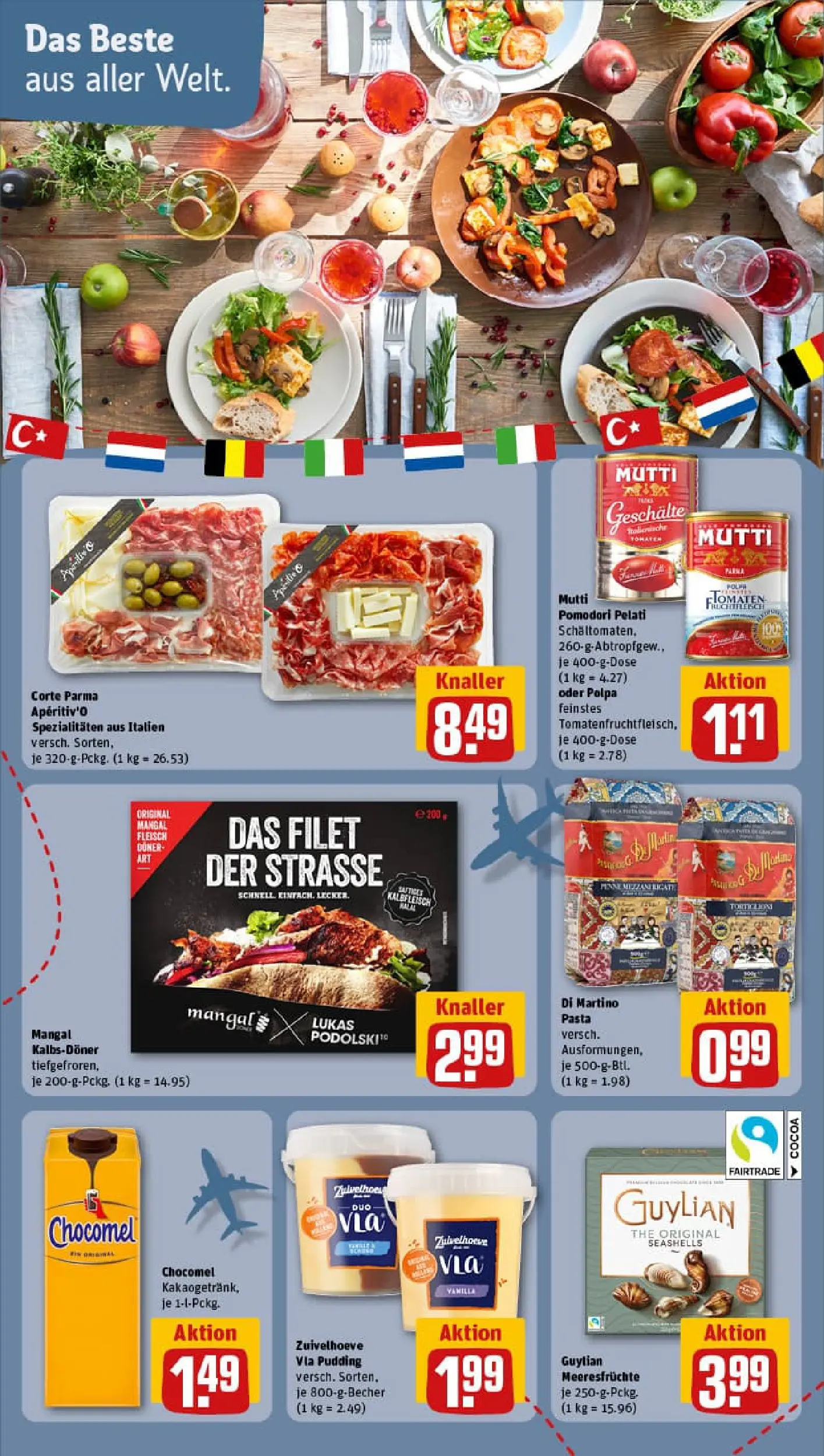 REWE Prospekt ab 13.10.2025 zum Blättern » Angebote | Seite: 16 | Produkte: Tomaten, Pudding, Chocomel, Fleisch