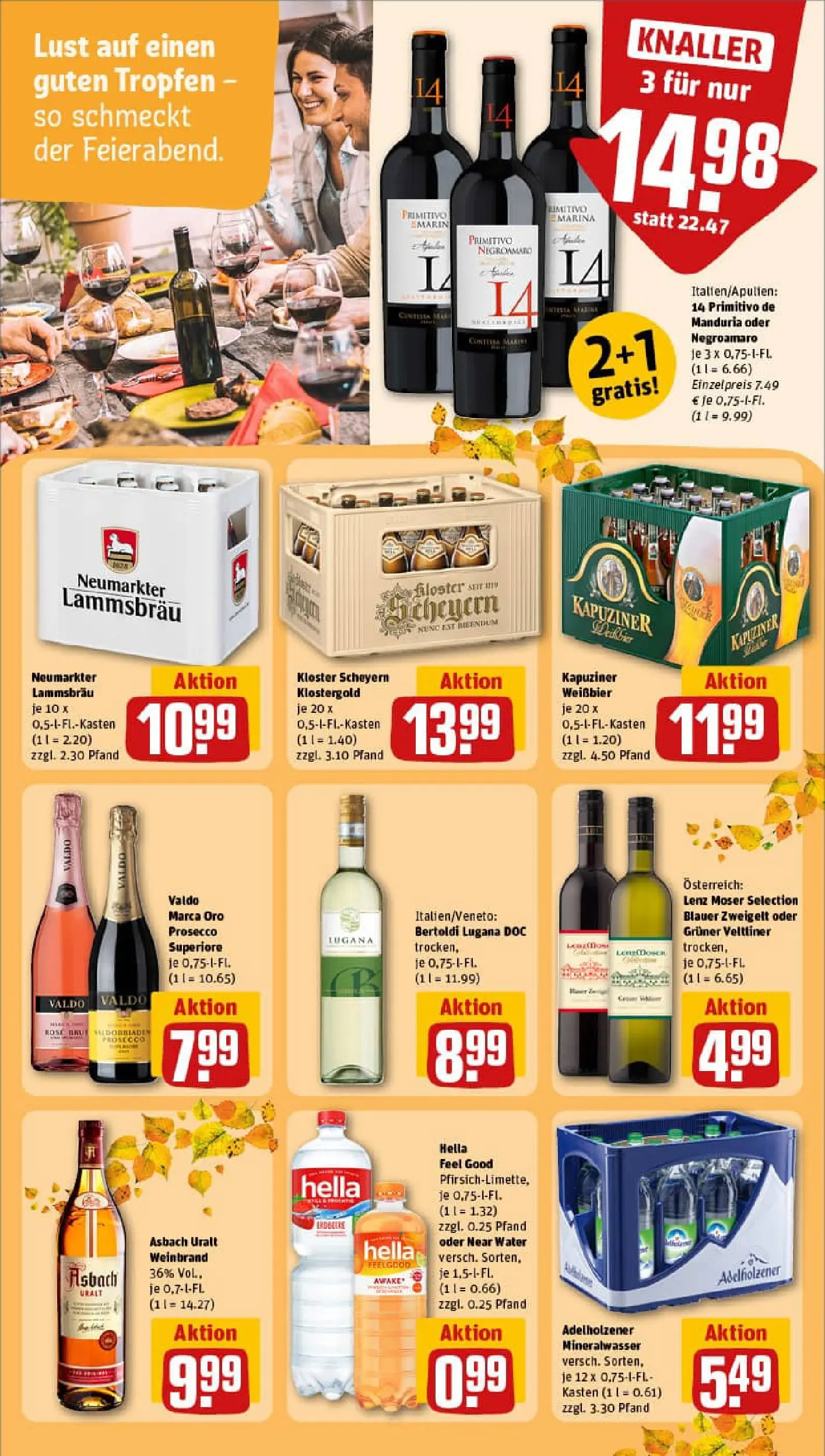REWE Prospekt ab 13.10.2025 zum Blättern » Angebote | Seite: 23 | Produkte: Adelholzener, Mineralwasser, Prosecco, Asbach