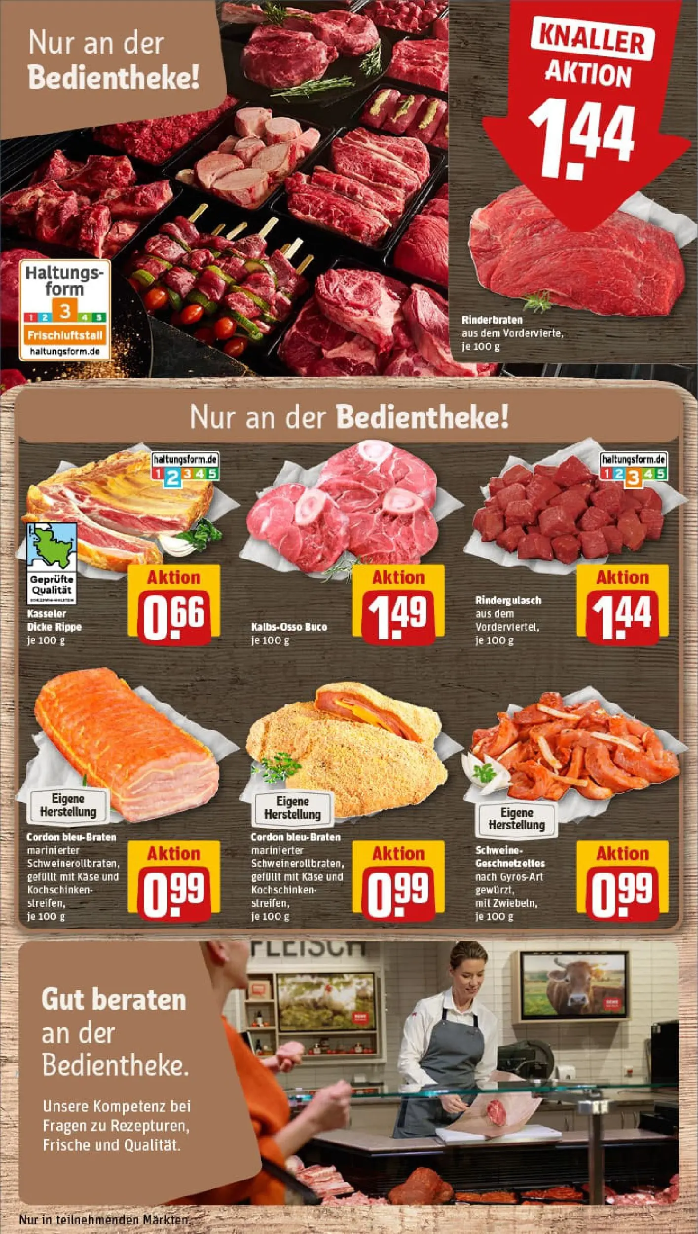 REWE Prospekt ab 13.10.2025 zum Blättern » Angebote | Seite: 10 | Produkte: Rinderbraten, Rindergulasch, Käse