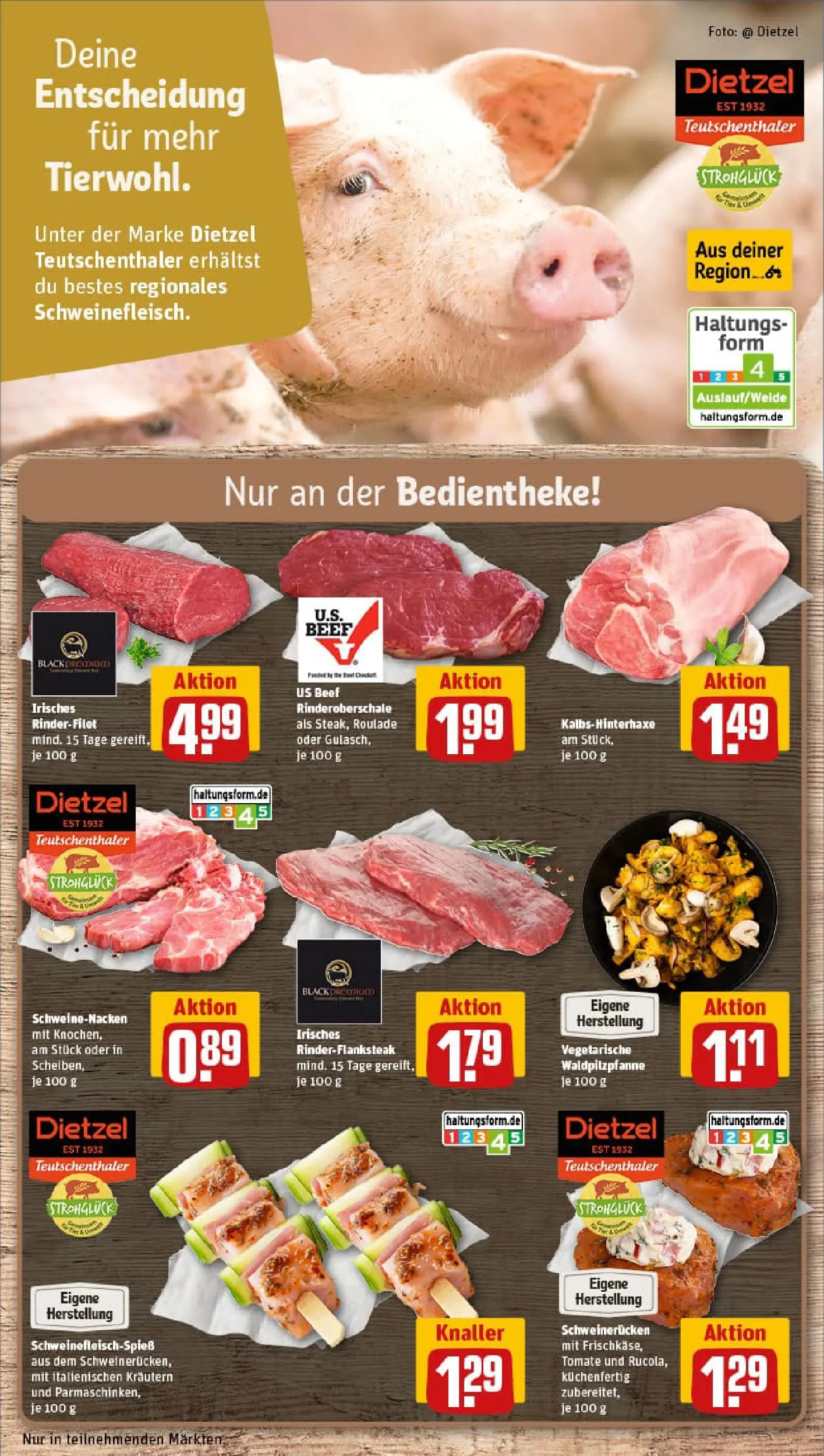 REWE Prospekt ab 13.10.2025 zum Blättern » Angebote | Seite: 10 | Produkte: Rinderfilet, Schweinenacken, Schweinerucken, Steak